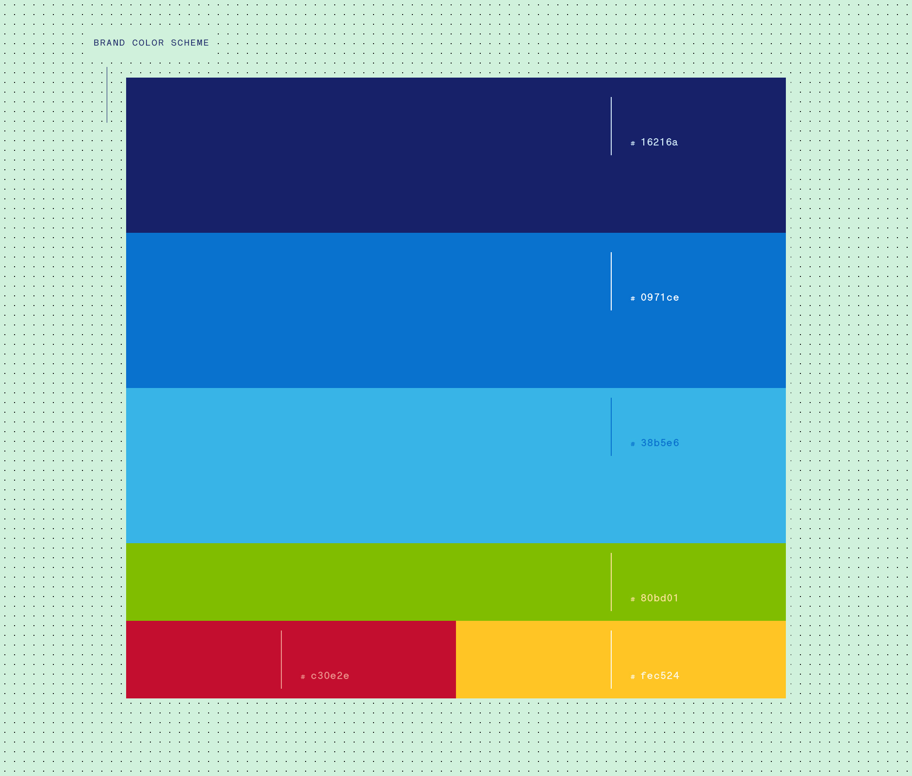 Color palette used in Lowe's Mexico brand identity