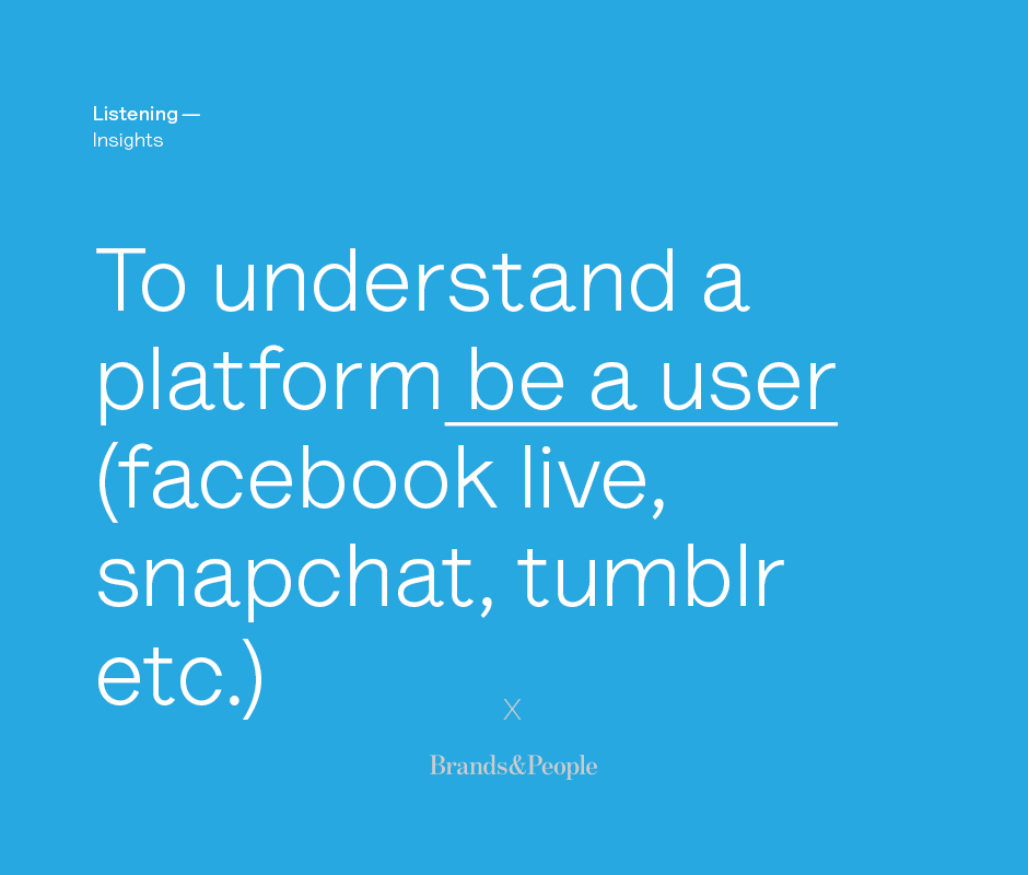 To understand a platform you have to be a user