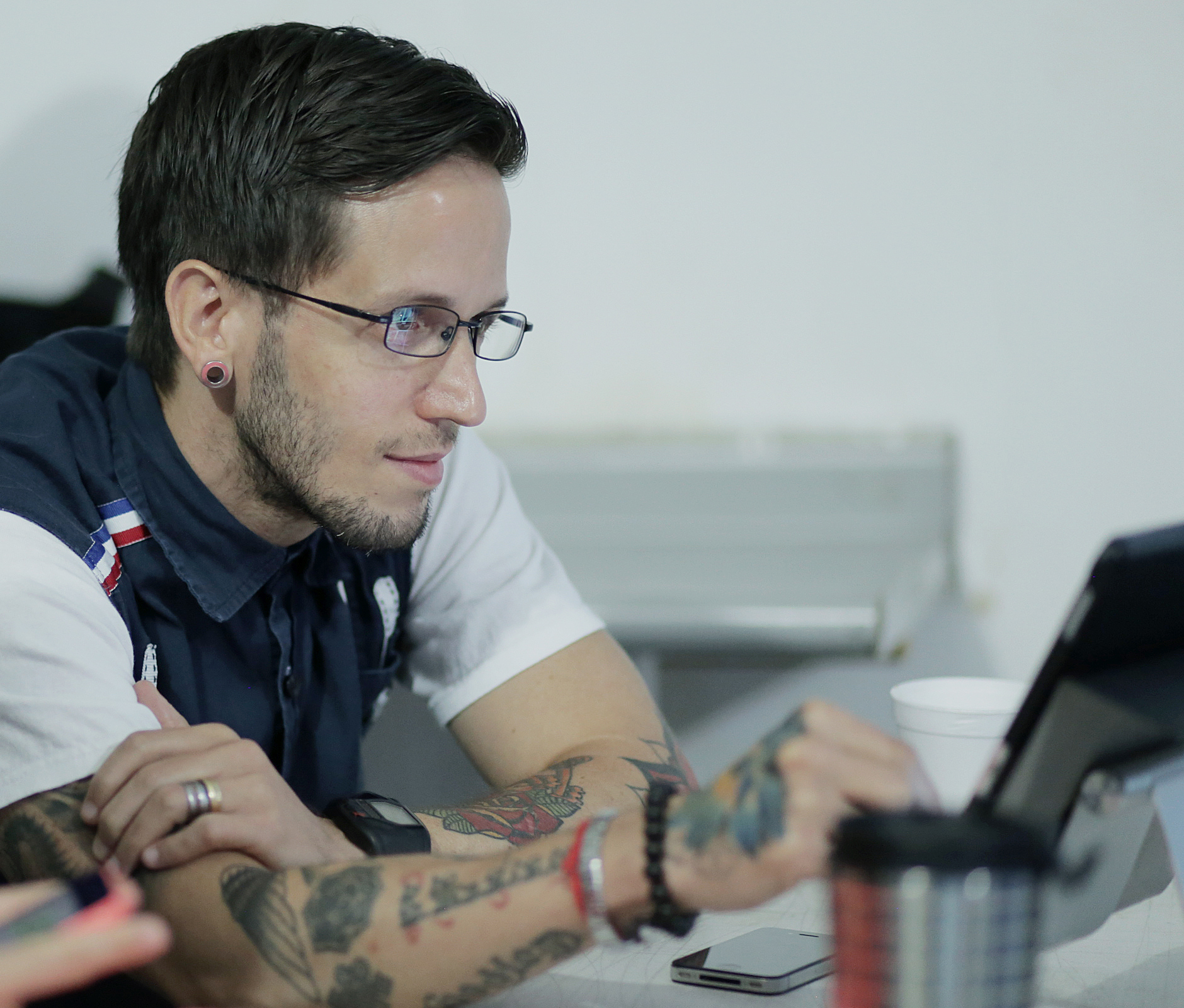 Designer working on Banregio rebranding design