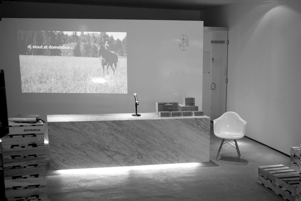 Presentation projected at white wall