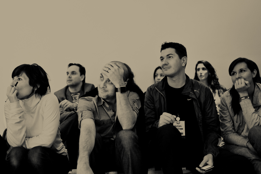 Man listening to conference