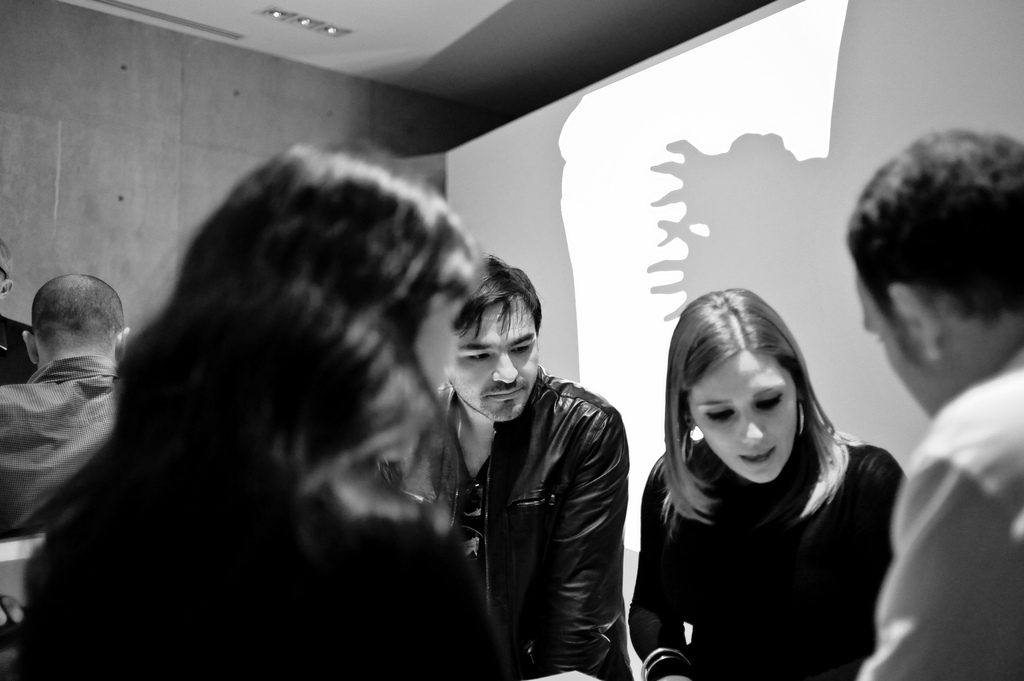 People at book signing