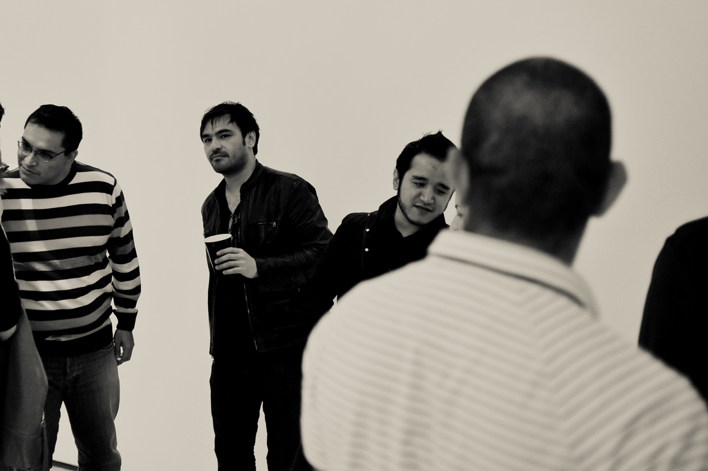 Man with red cup at party