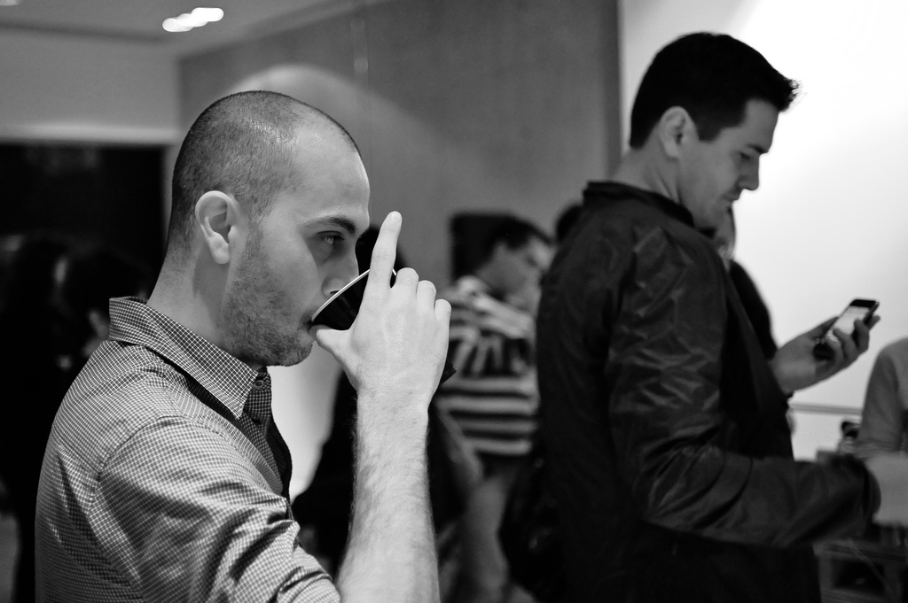 Man drinking from red solo cup