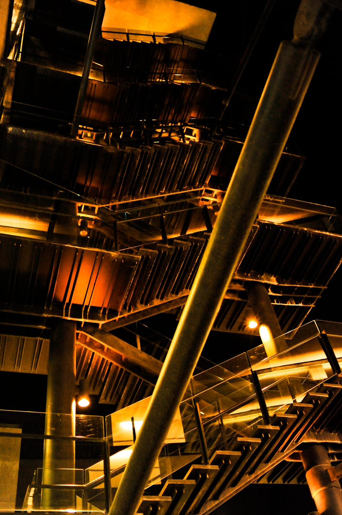 Emergency stairs at building side