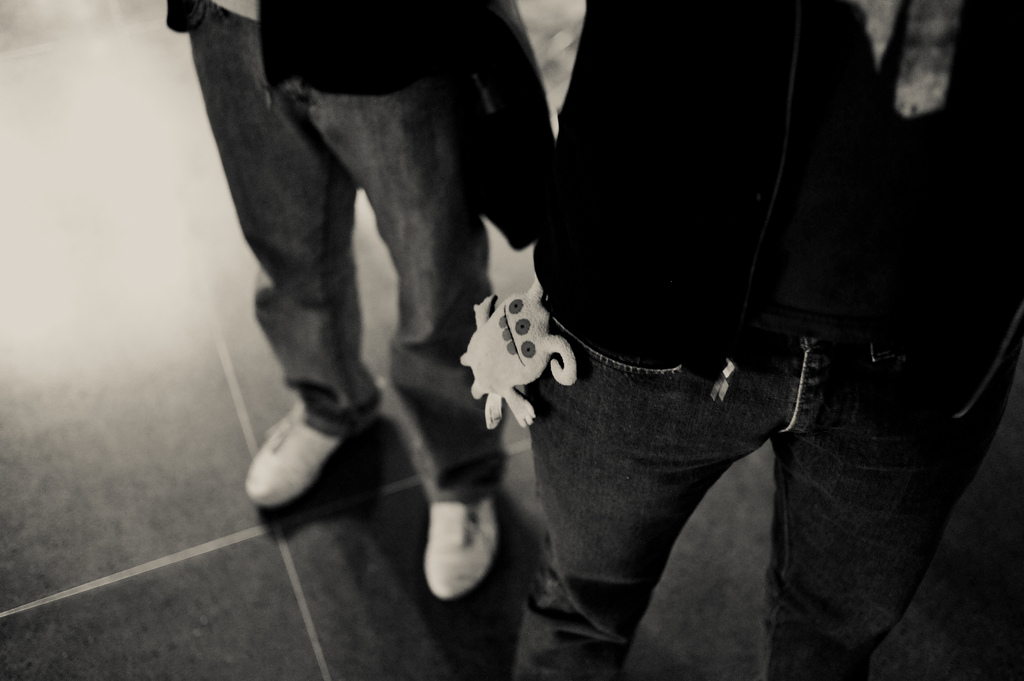 Keychain hanging off jeans pocket