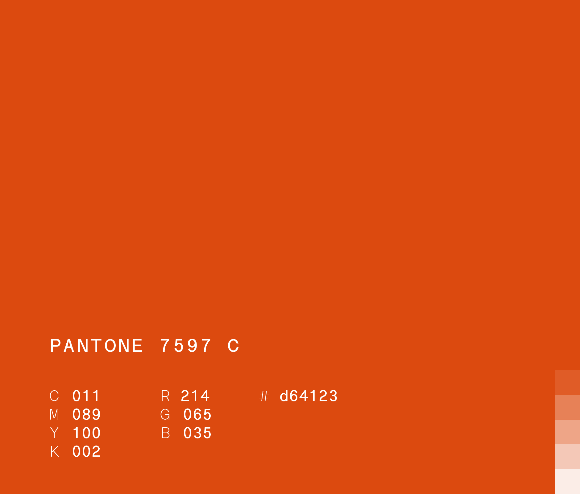 Pantone 7597 c # d64123 used in HEB brand identity