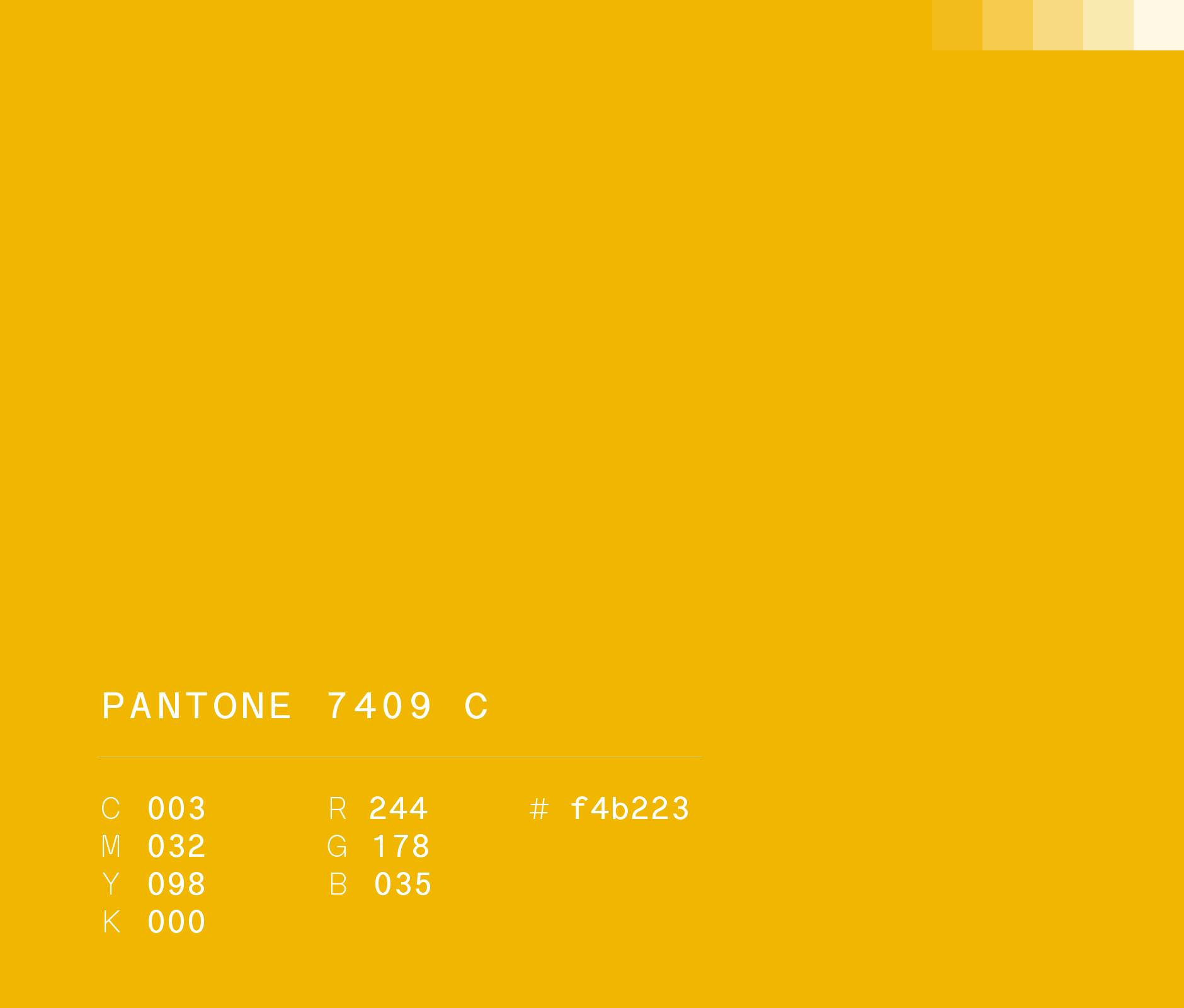 Pantone 7409 C #f4b223 used in Summer marketing campaign
