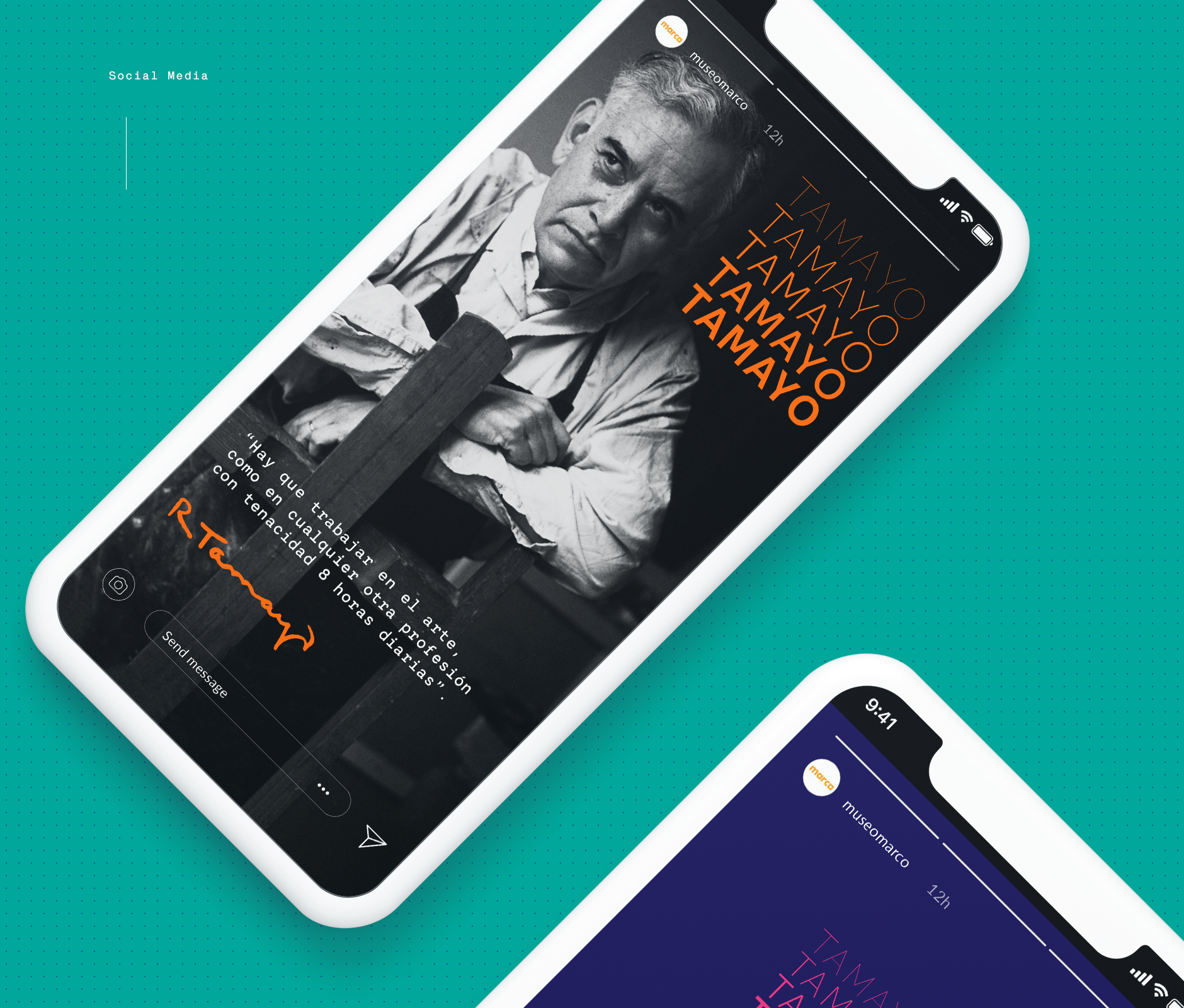 Social media posts design for Tamayo exhibition in Marco museum
