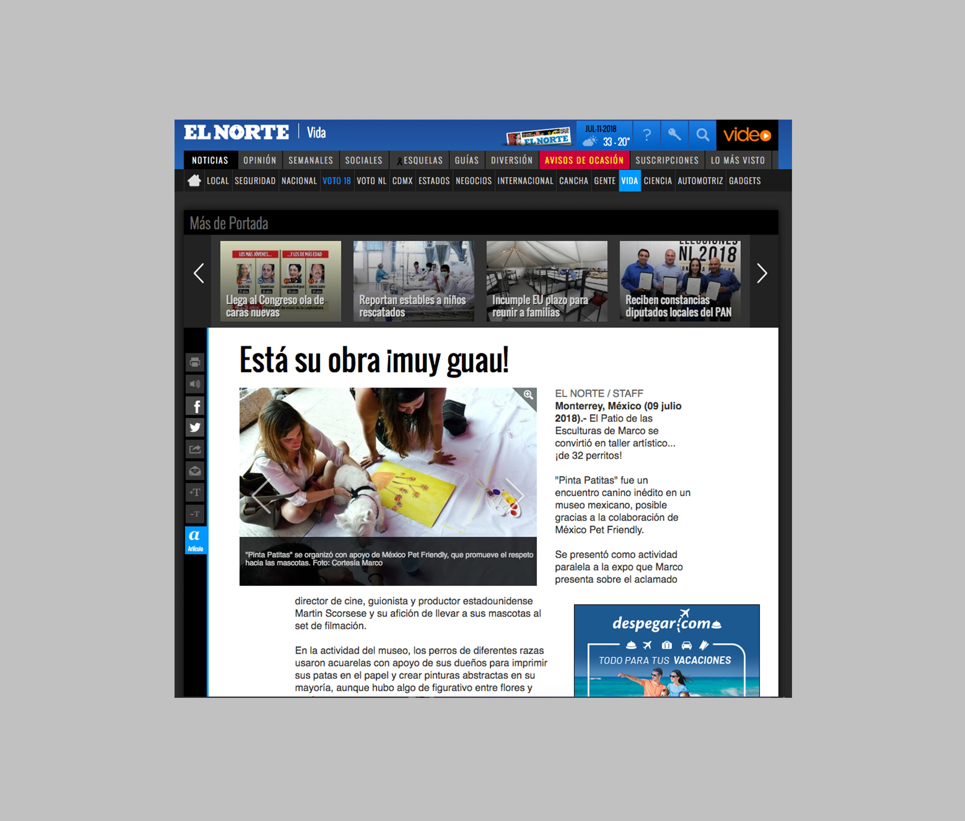 Marco dog day social media post