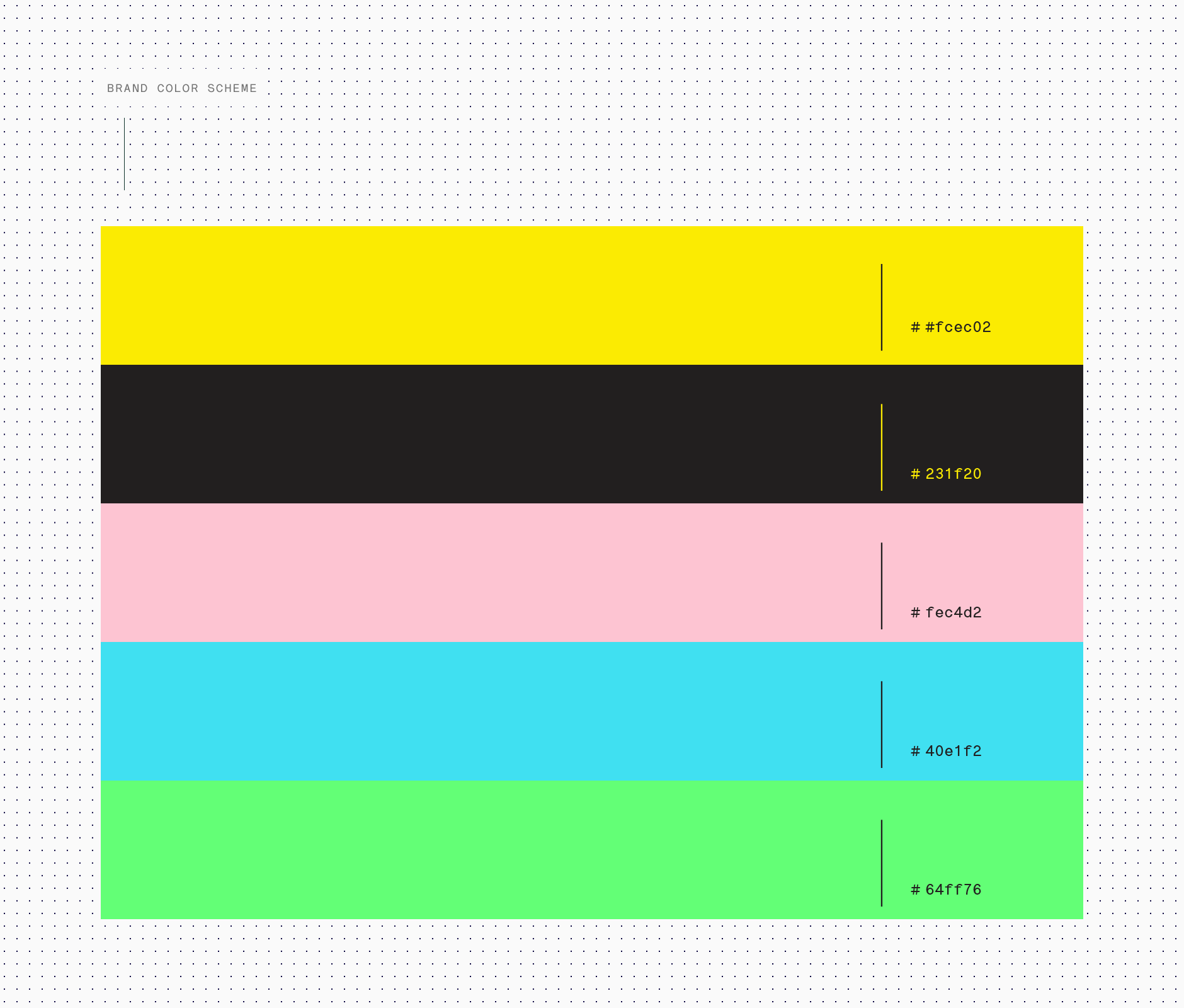 Color scheme used in Hey Banco brand identity 