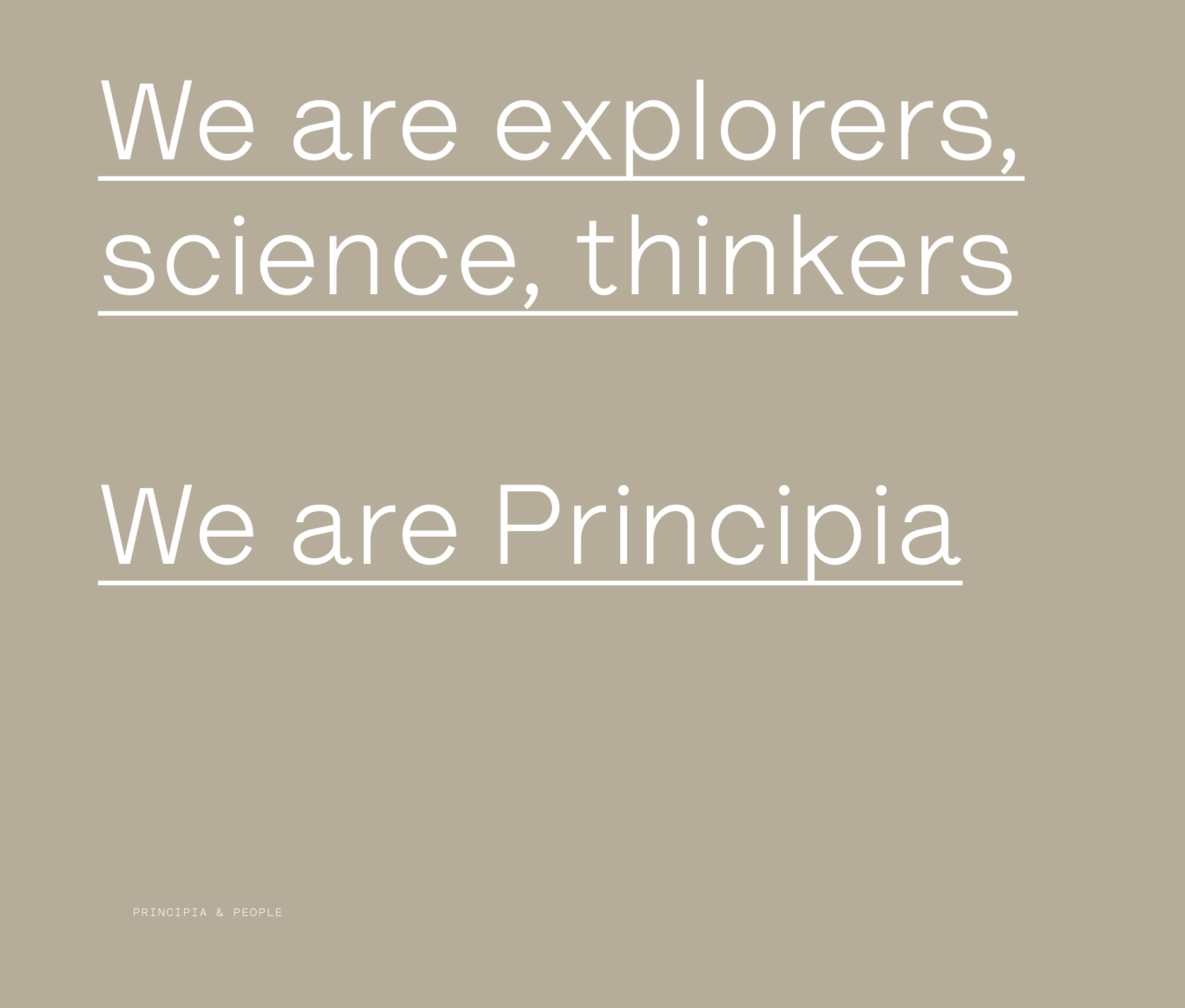 Principia Brewery statement about what they represent as a brand