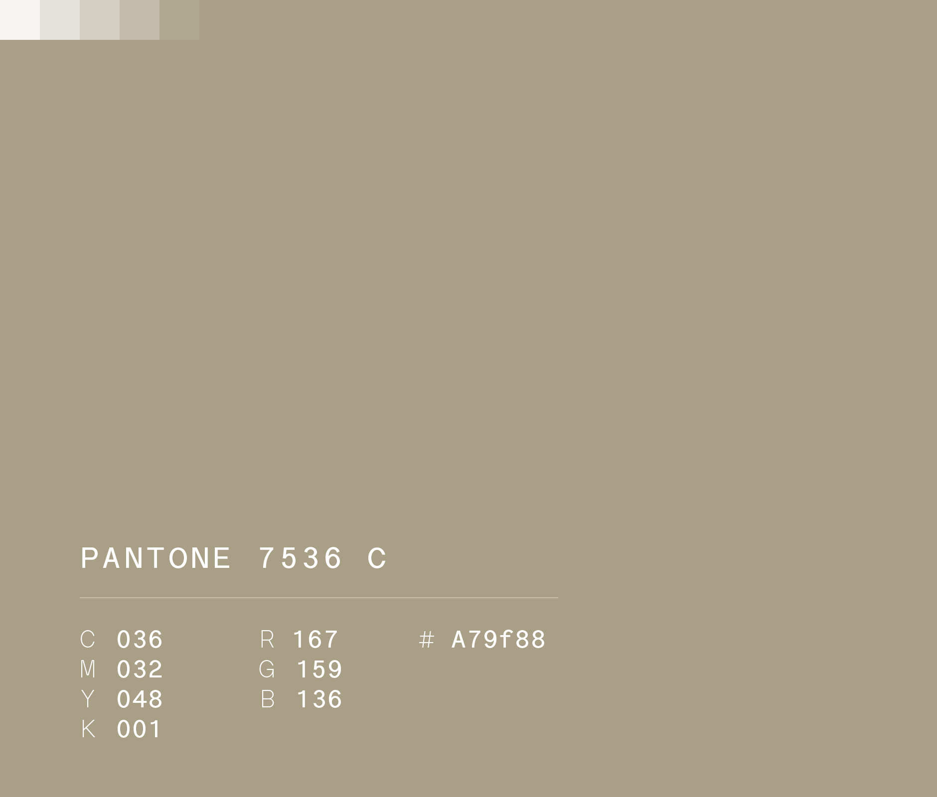 Pantone 7536 C #A79f88 used in Principia Brewery visual identity