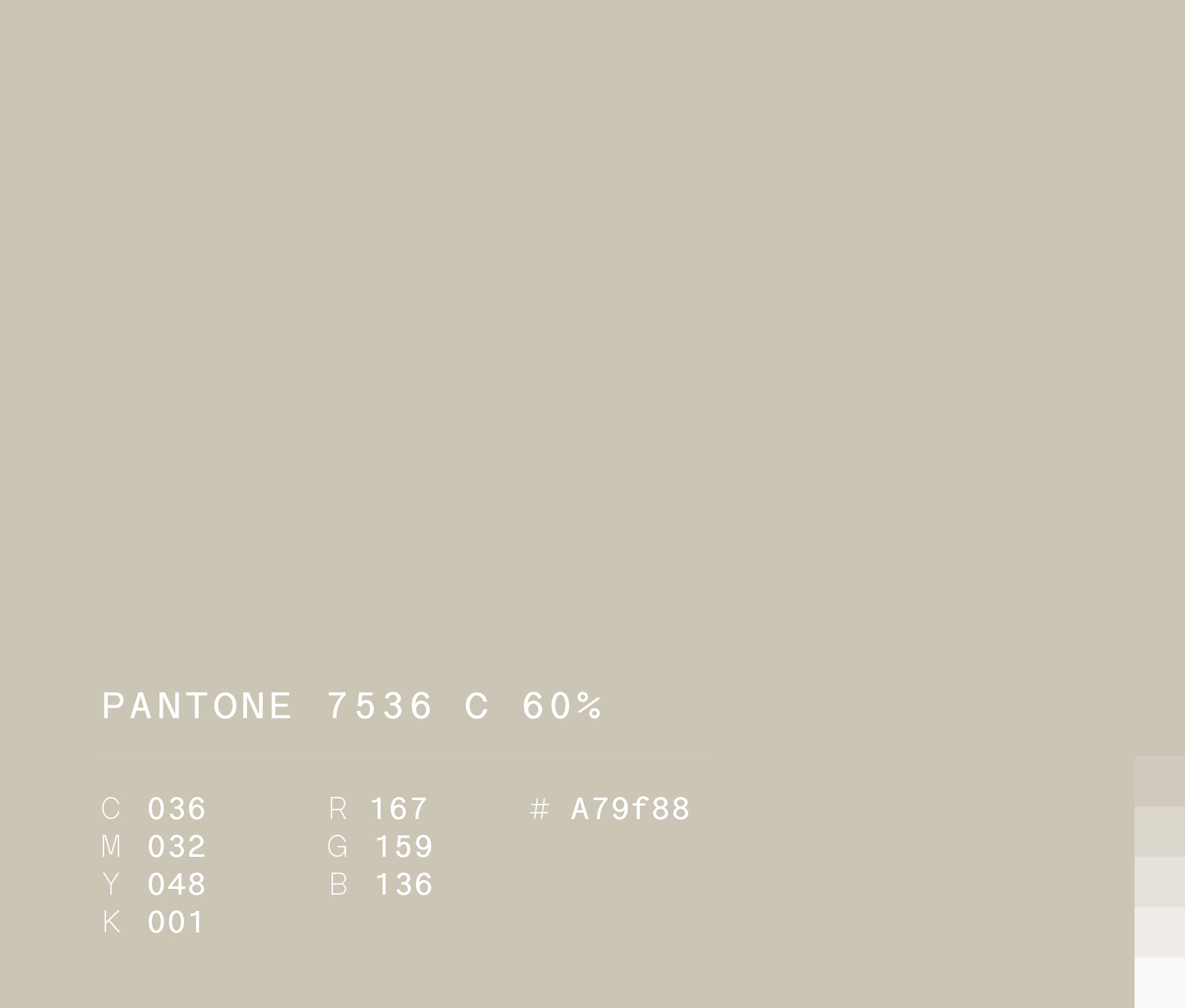 Pantone 7536 #a79f88 used in Principia Brewery visual identity