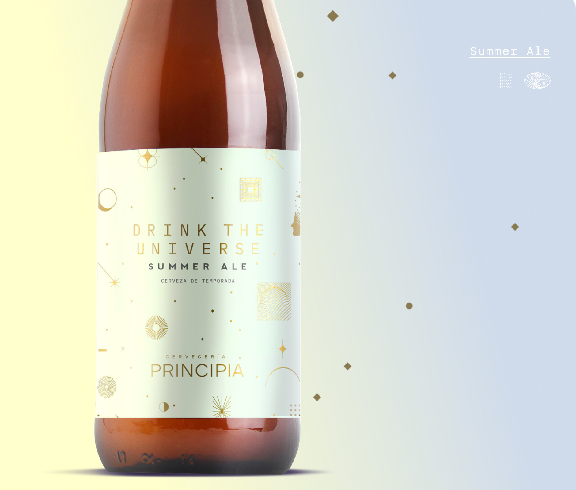 Principia Brewery summer ale artisanal beer bottle design