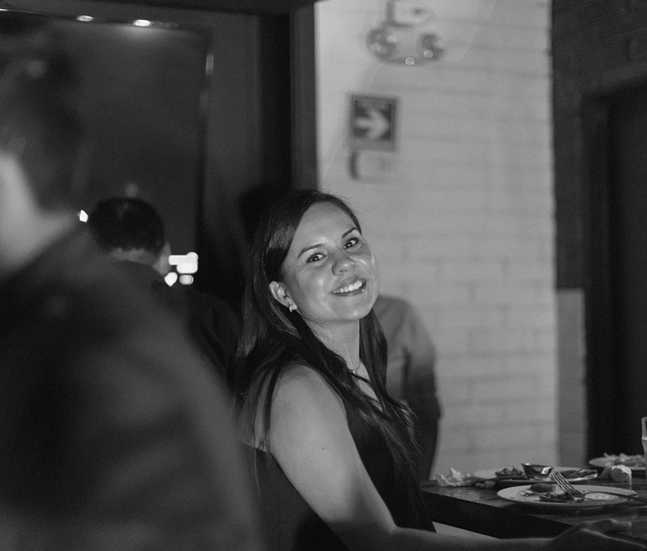 Woman in party smiling 