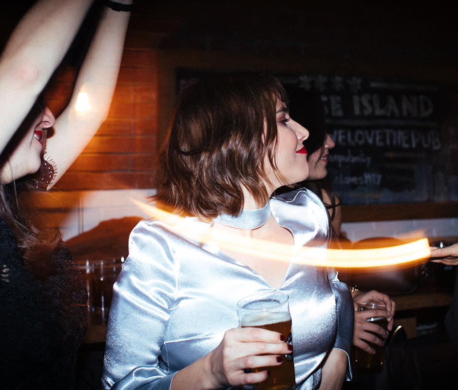 Woman dancing at party
