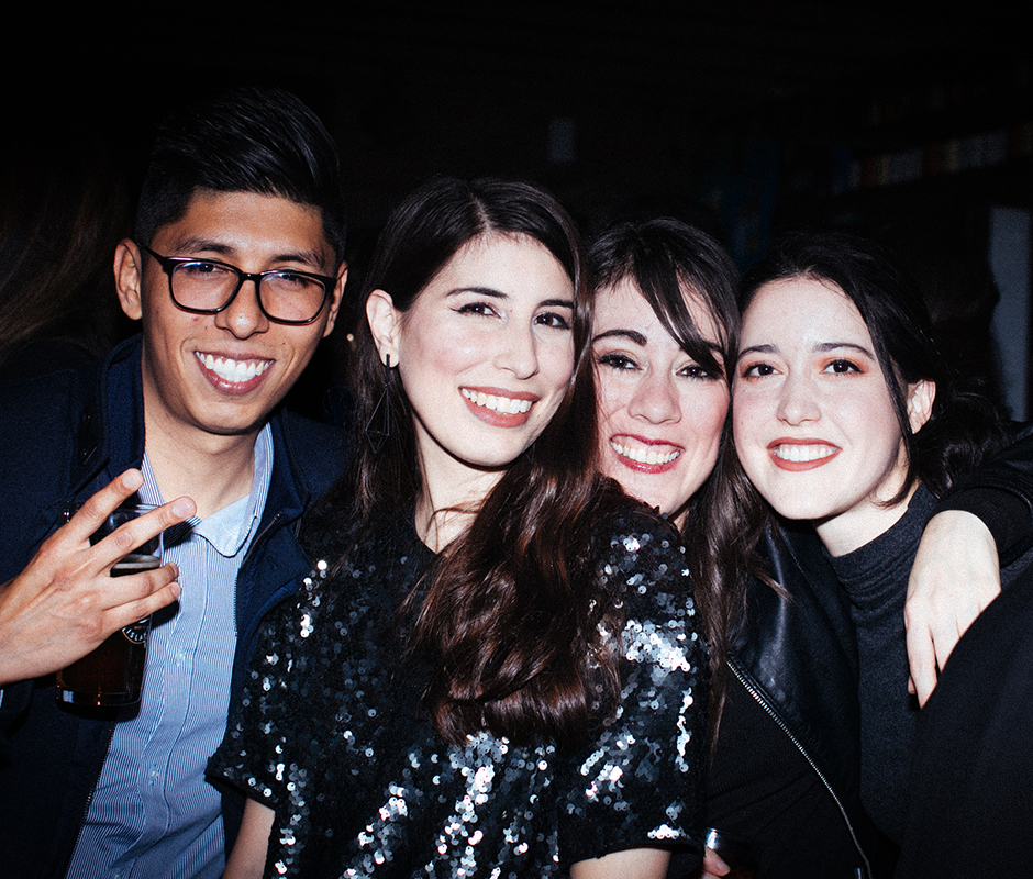 Friends smiling for affectionate picture