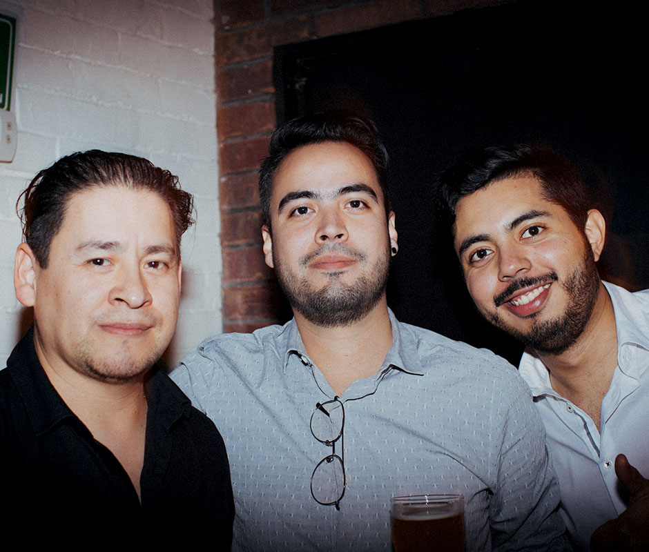 Colleagues at christmas office party