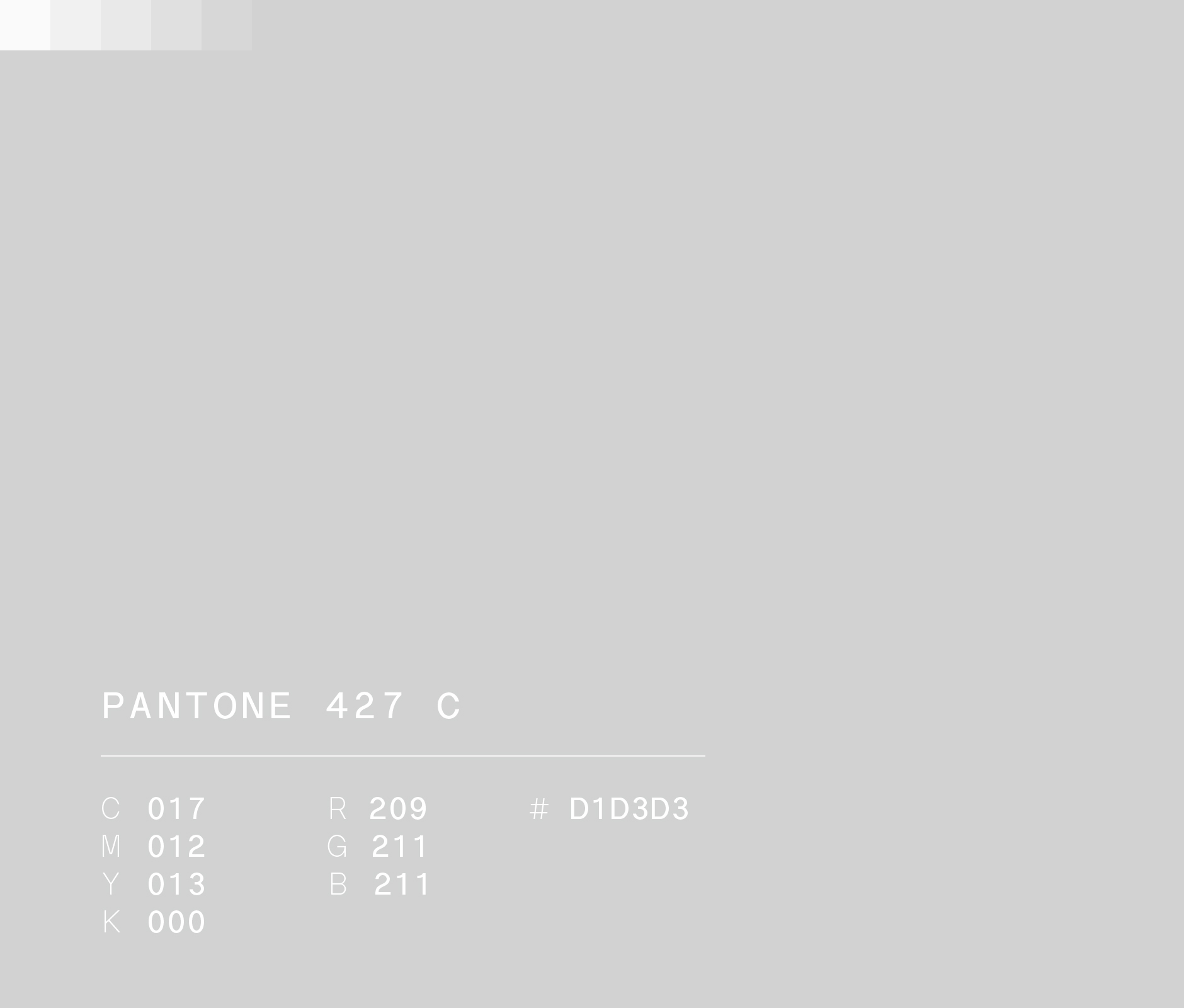 Pantone 427 C #D1D3D3 used in contrast for logo design