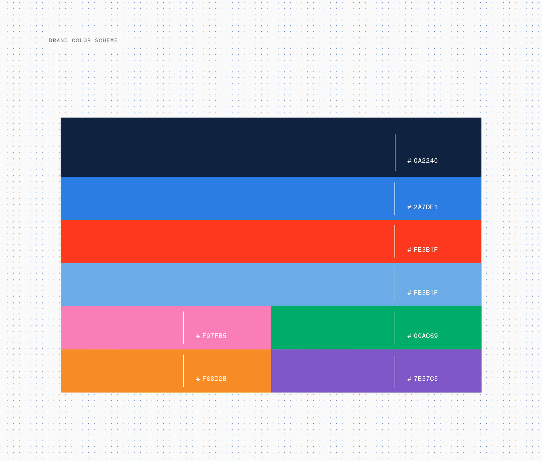Color palette used in Rayados Kids visual identity