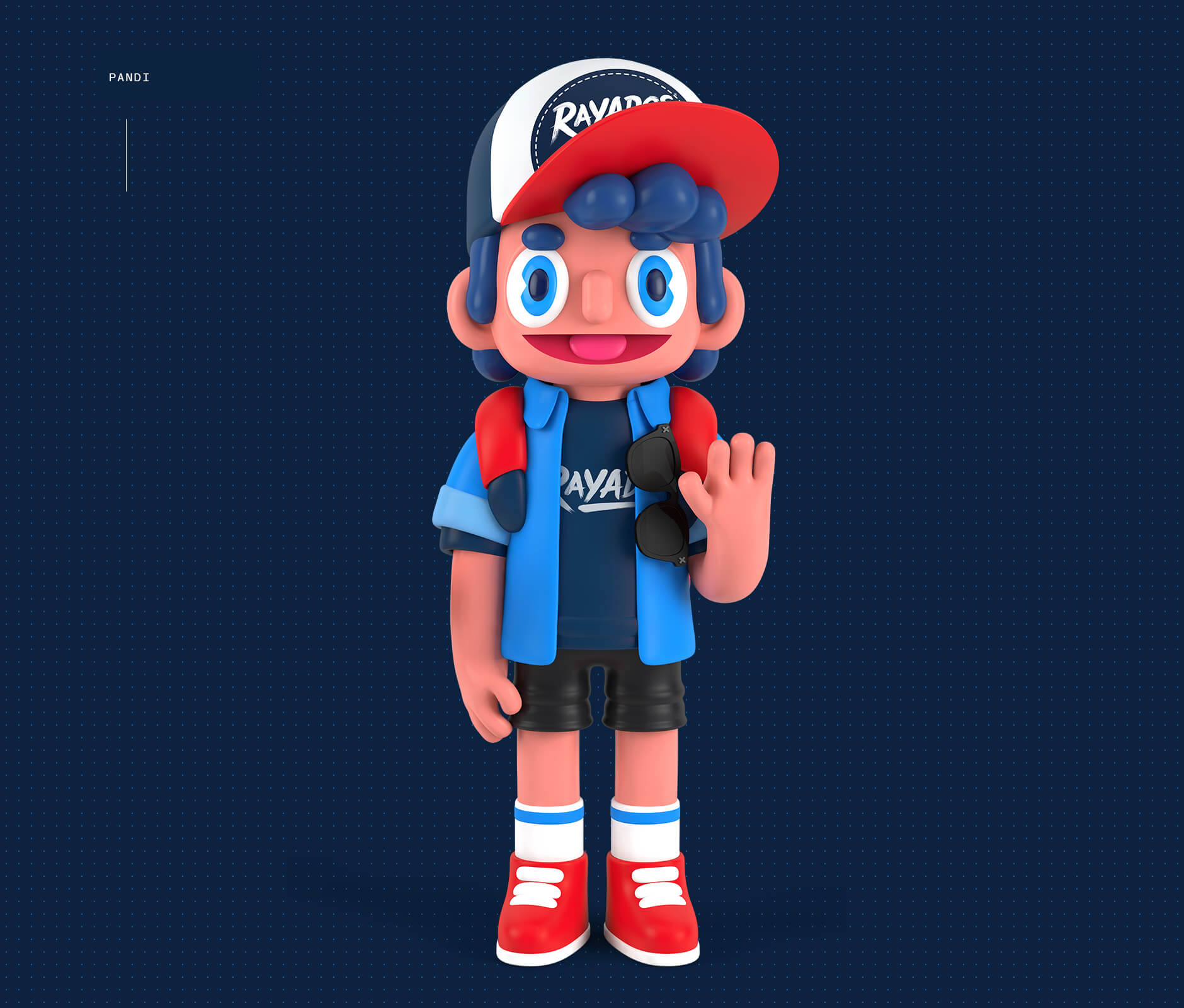 Rayados Kids pandi 3D character design 