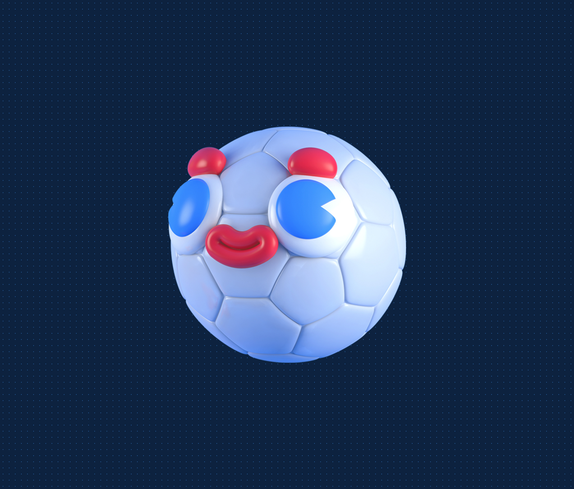 Soccer ball 3d animated character 