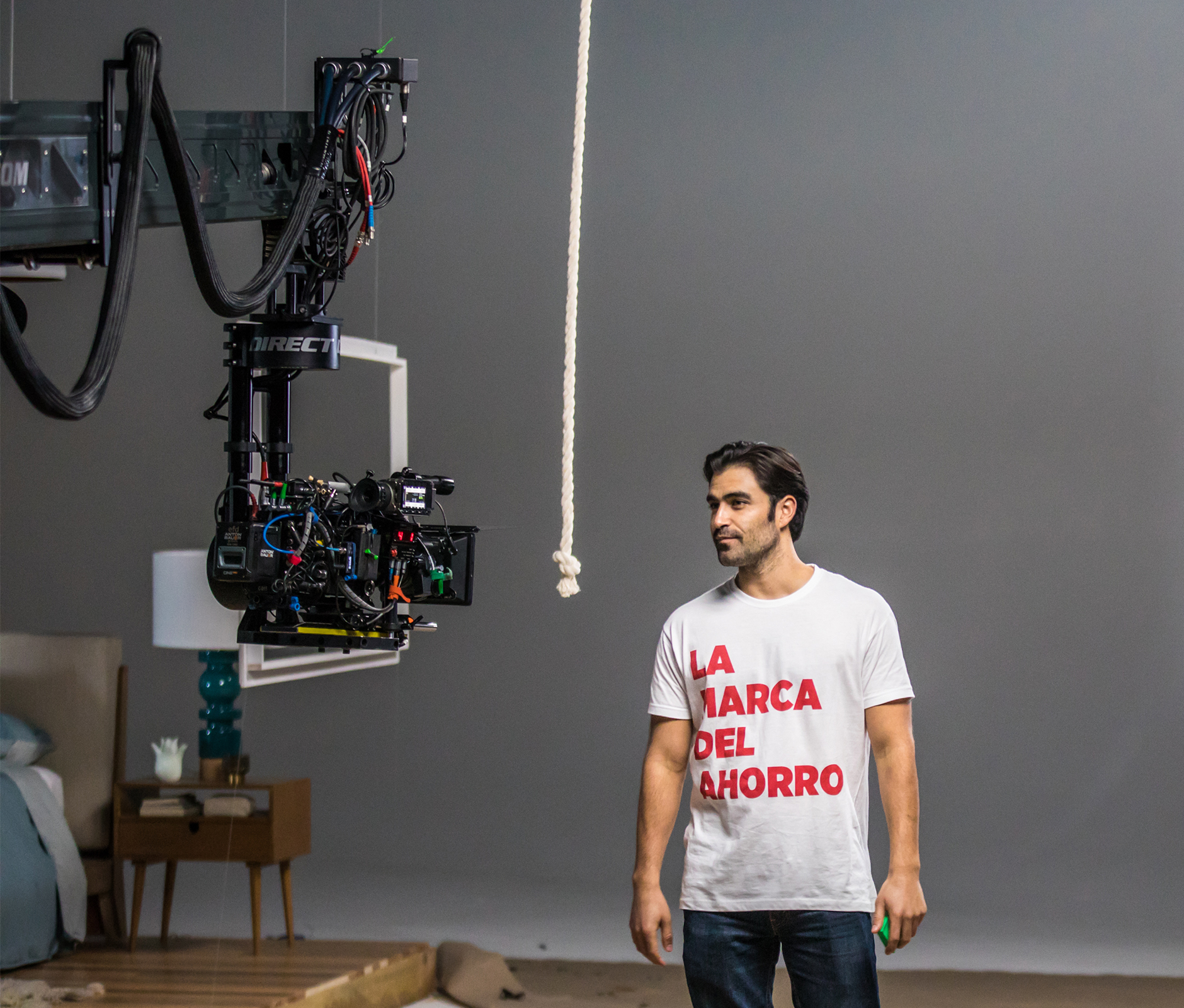 Camara stability arm filming commercial