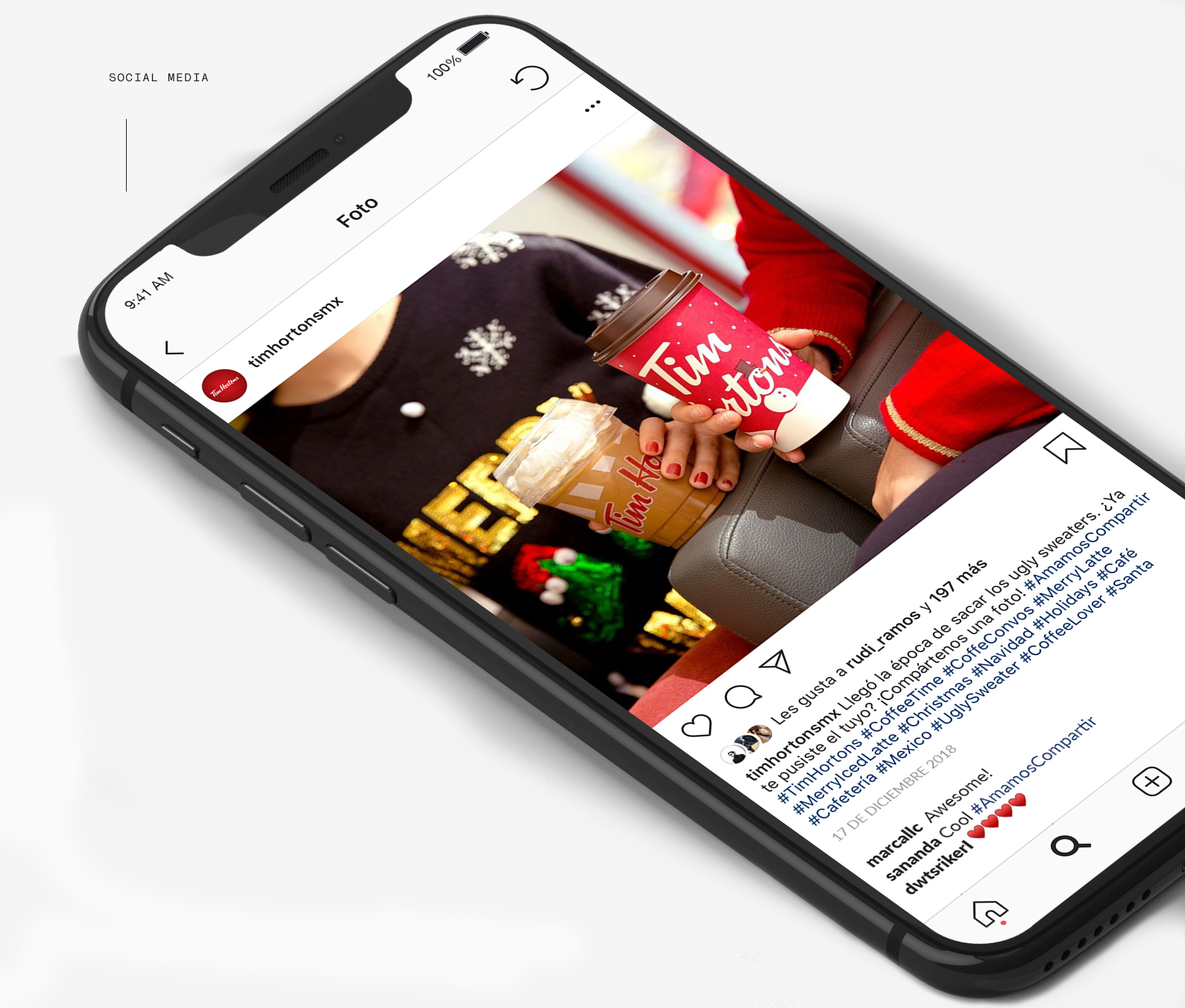 Phone Render showing Tim Hortons Mexico social media strategy