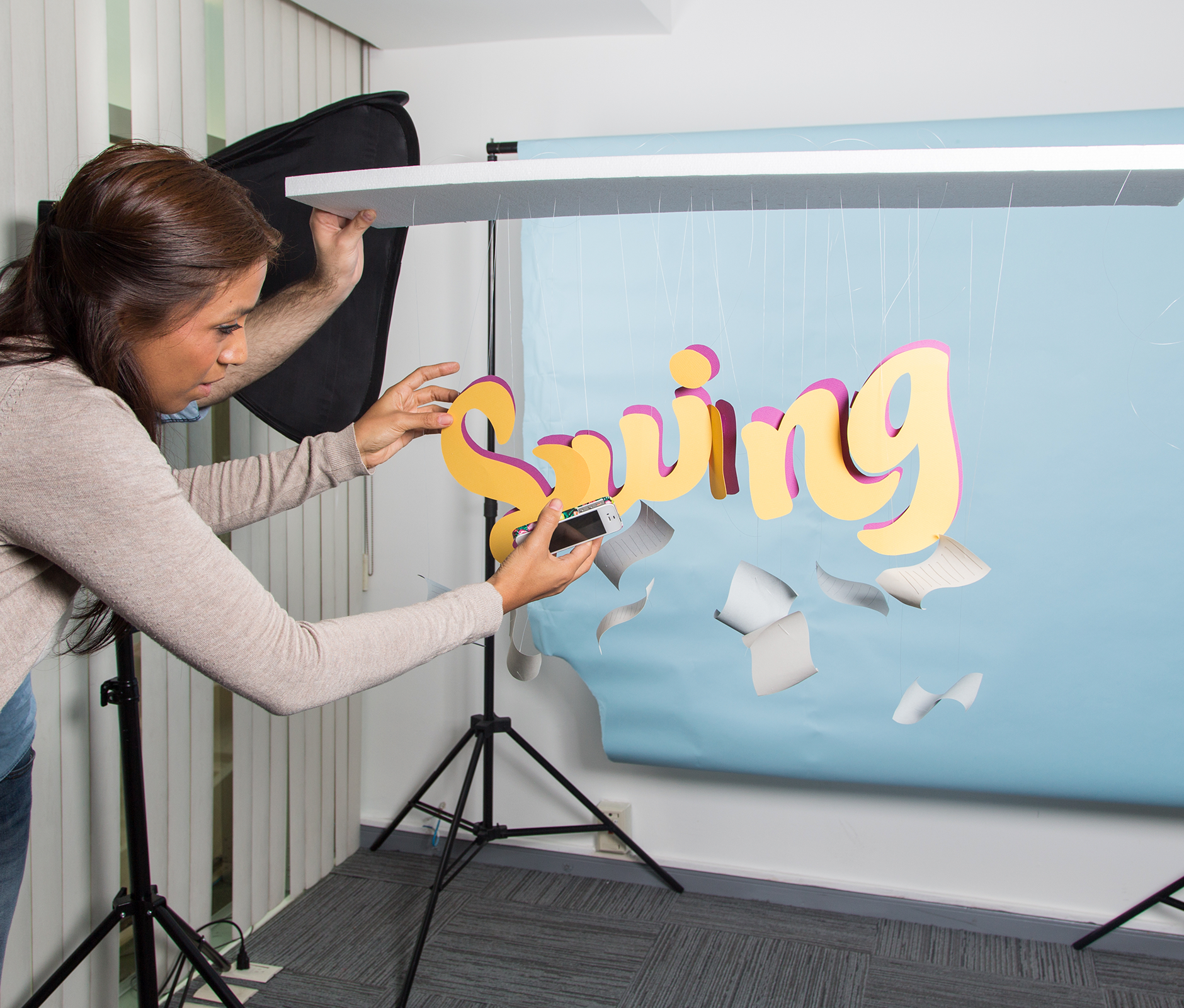 Melanie Barajas working at commercial production