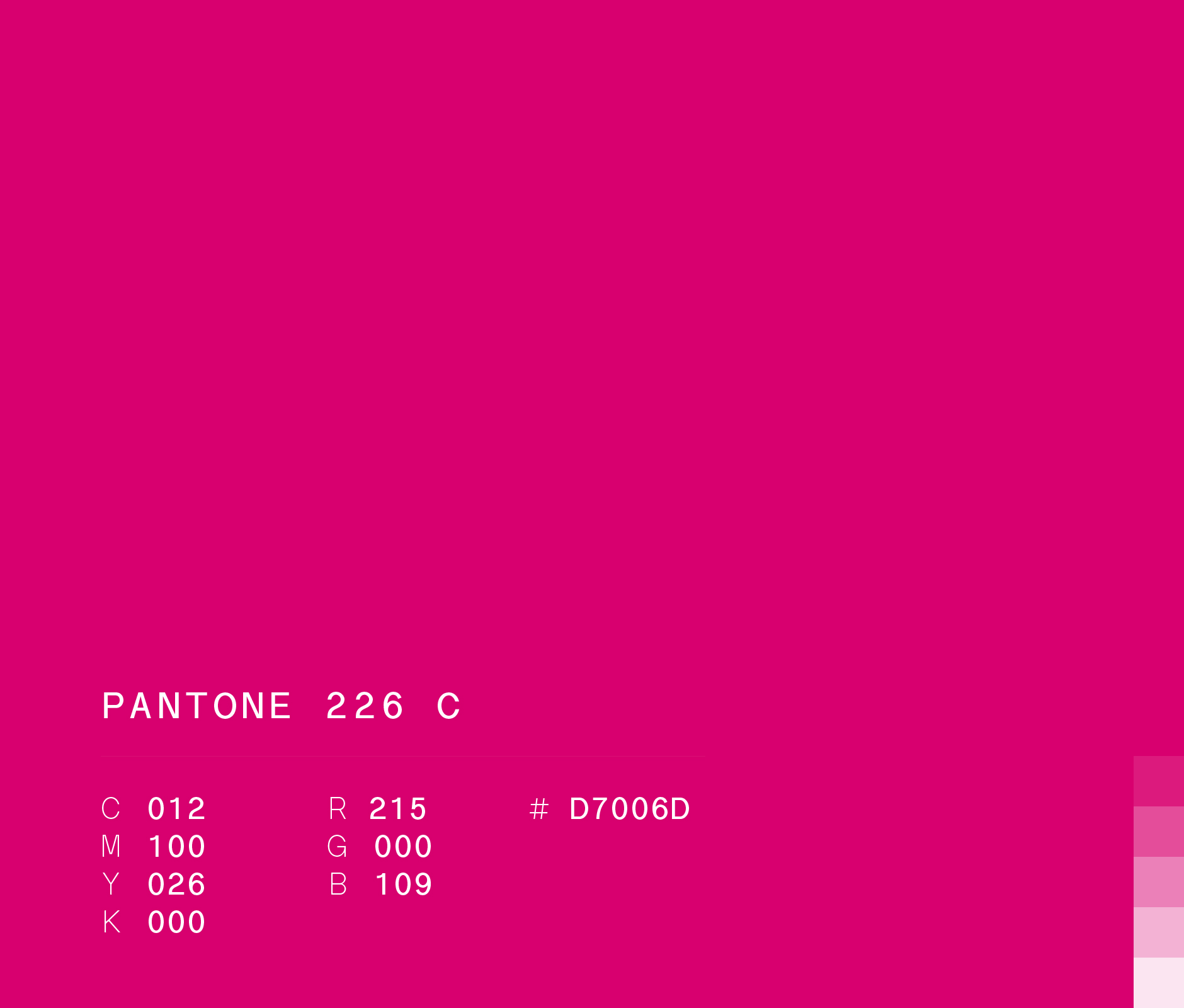 Pantone 226 C #D7006D used for Mary Kay iris collection visual identity