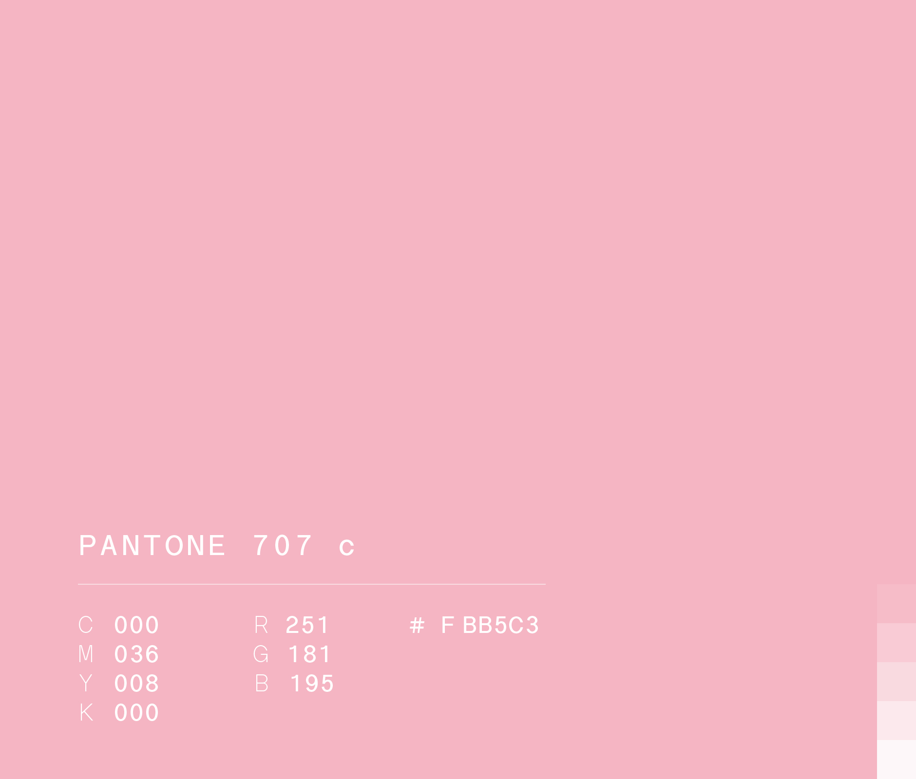  Pantone 707 c #FBB5C3 used for Mary Kay Holiday marketing campaign