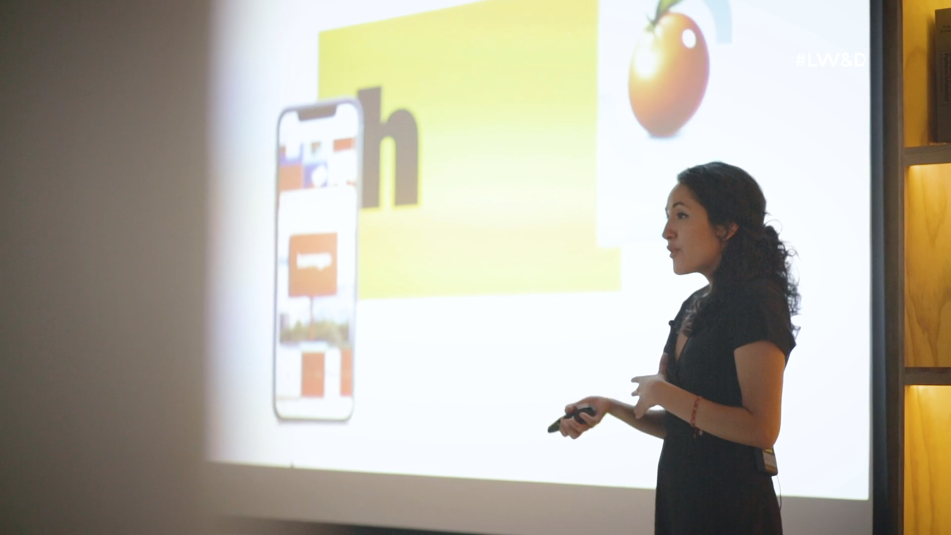 Carla speaking about her portfolio design at Brands&People