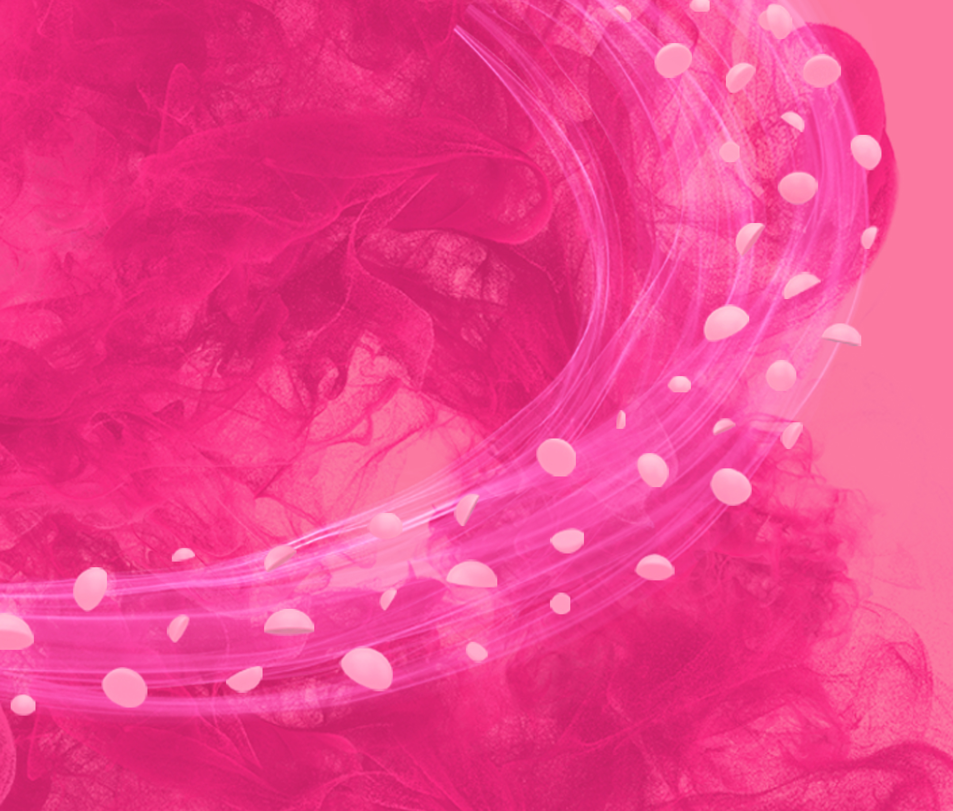 Pink floral graphic design for detergent marketing campaign