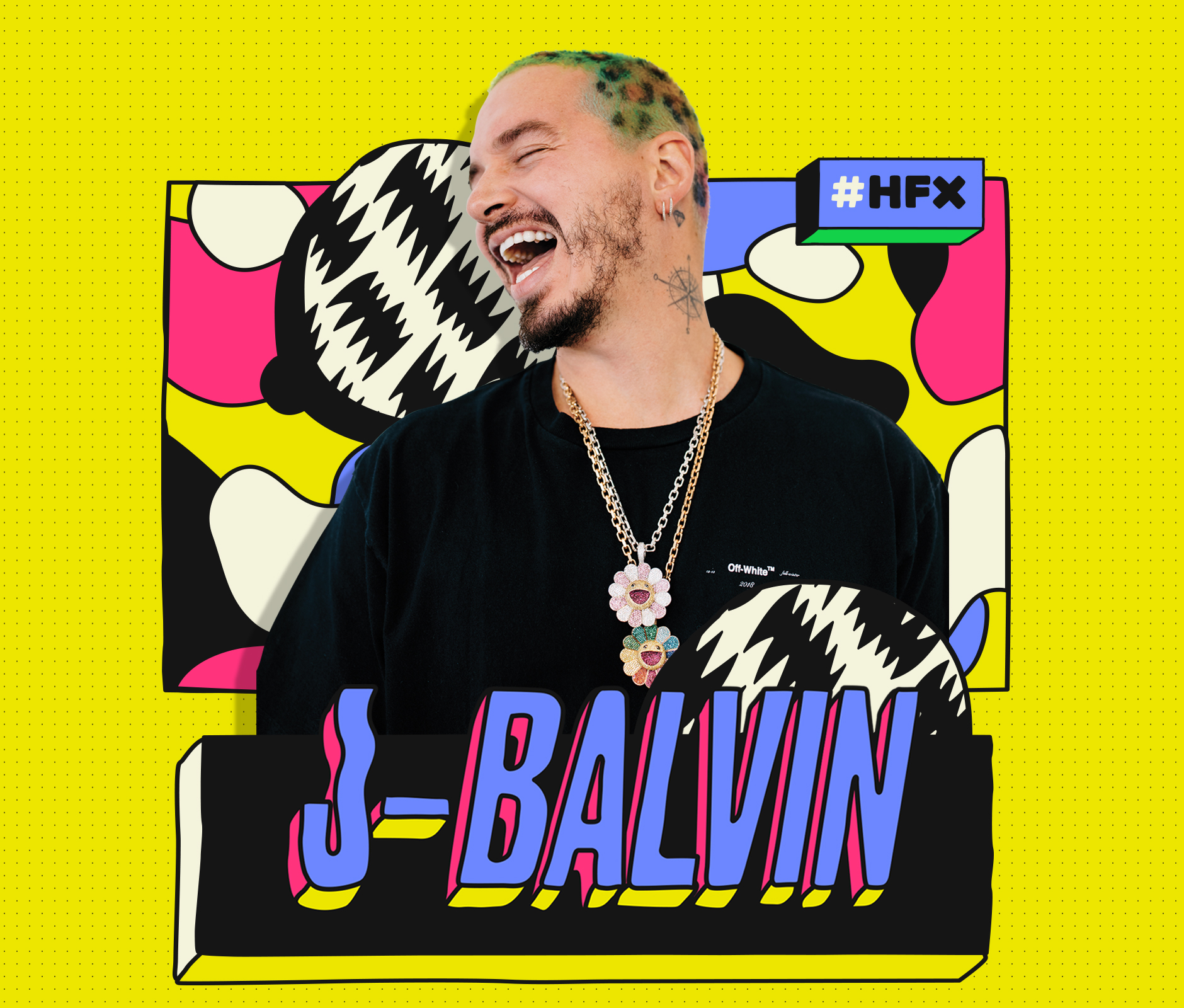 J Balvin digital illustration for Hellow music Festival