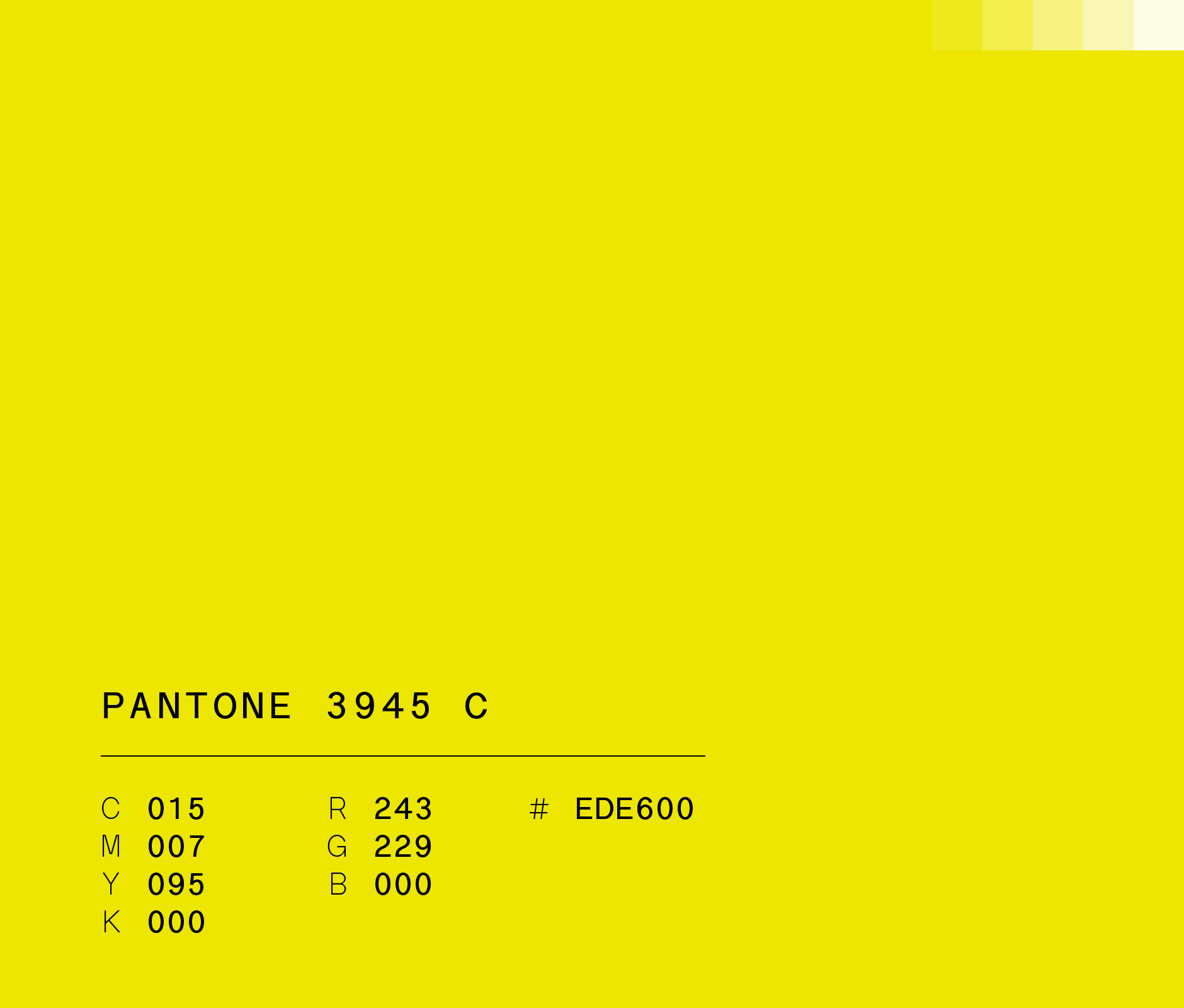 Pantone 3945 c #EDE600 used in Hellow music festival visual identity