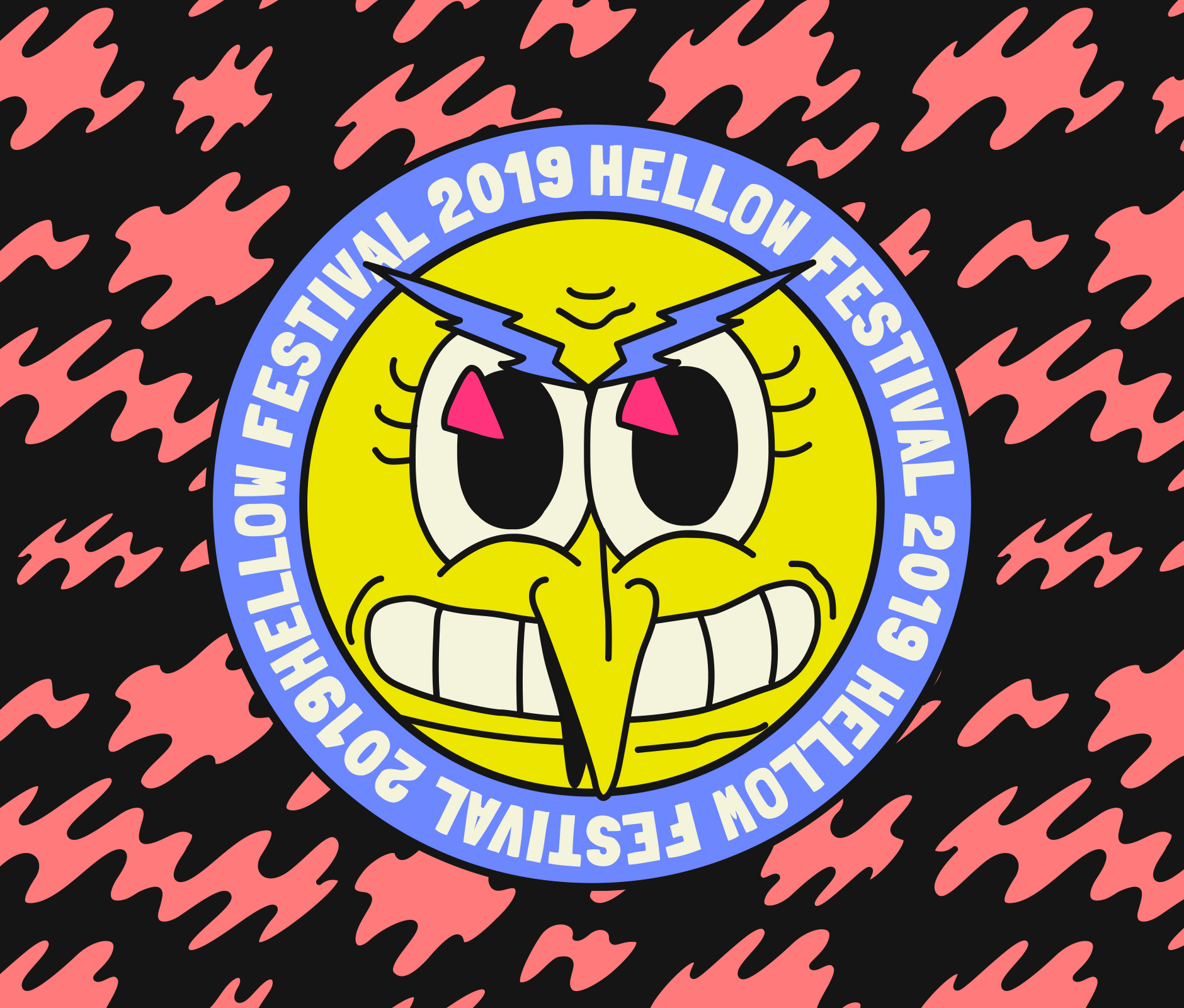 Digital illustration for Hellow music Festival marketing campaign