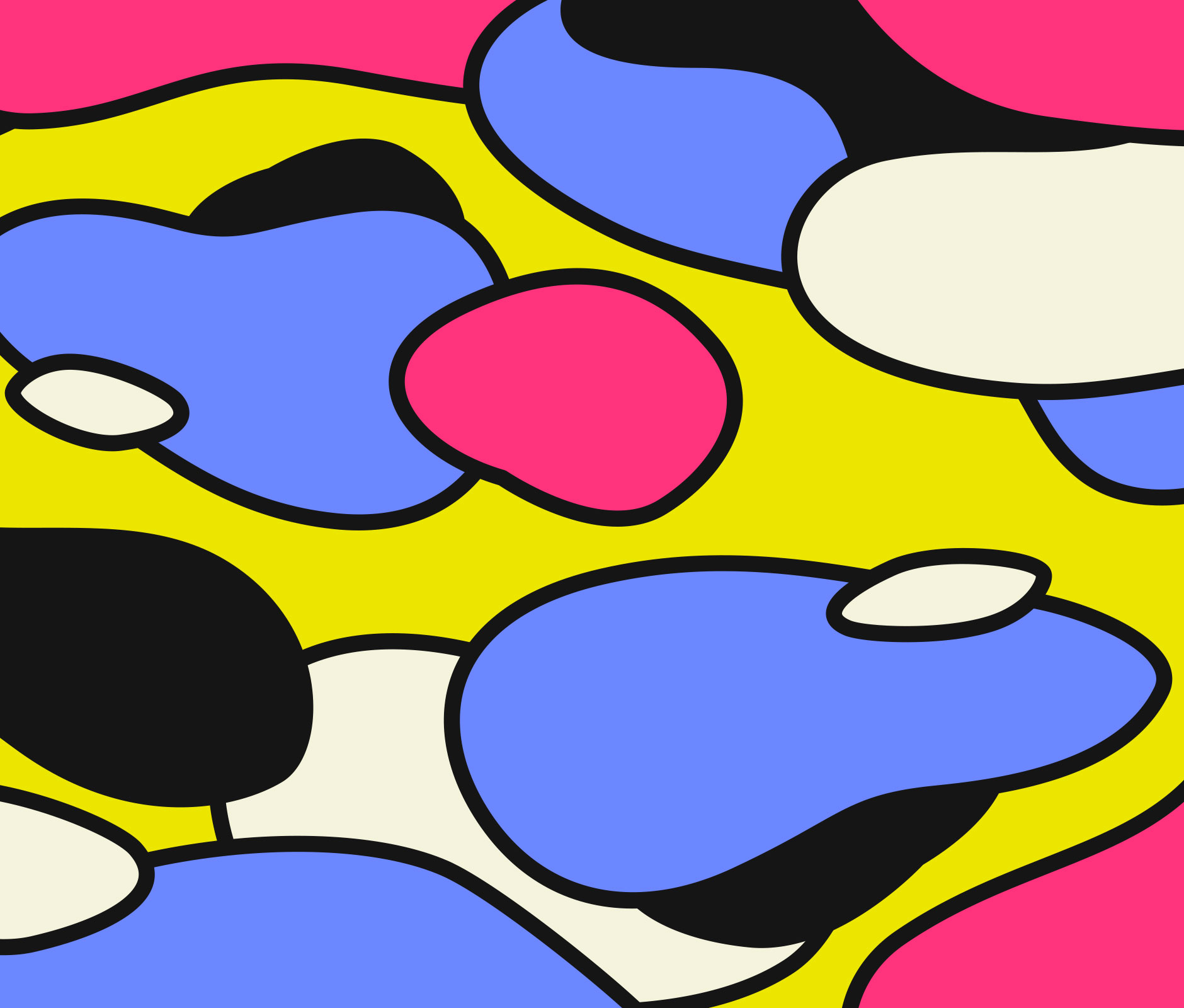  Colorful blue, yellow, and pink illustrated shapes