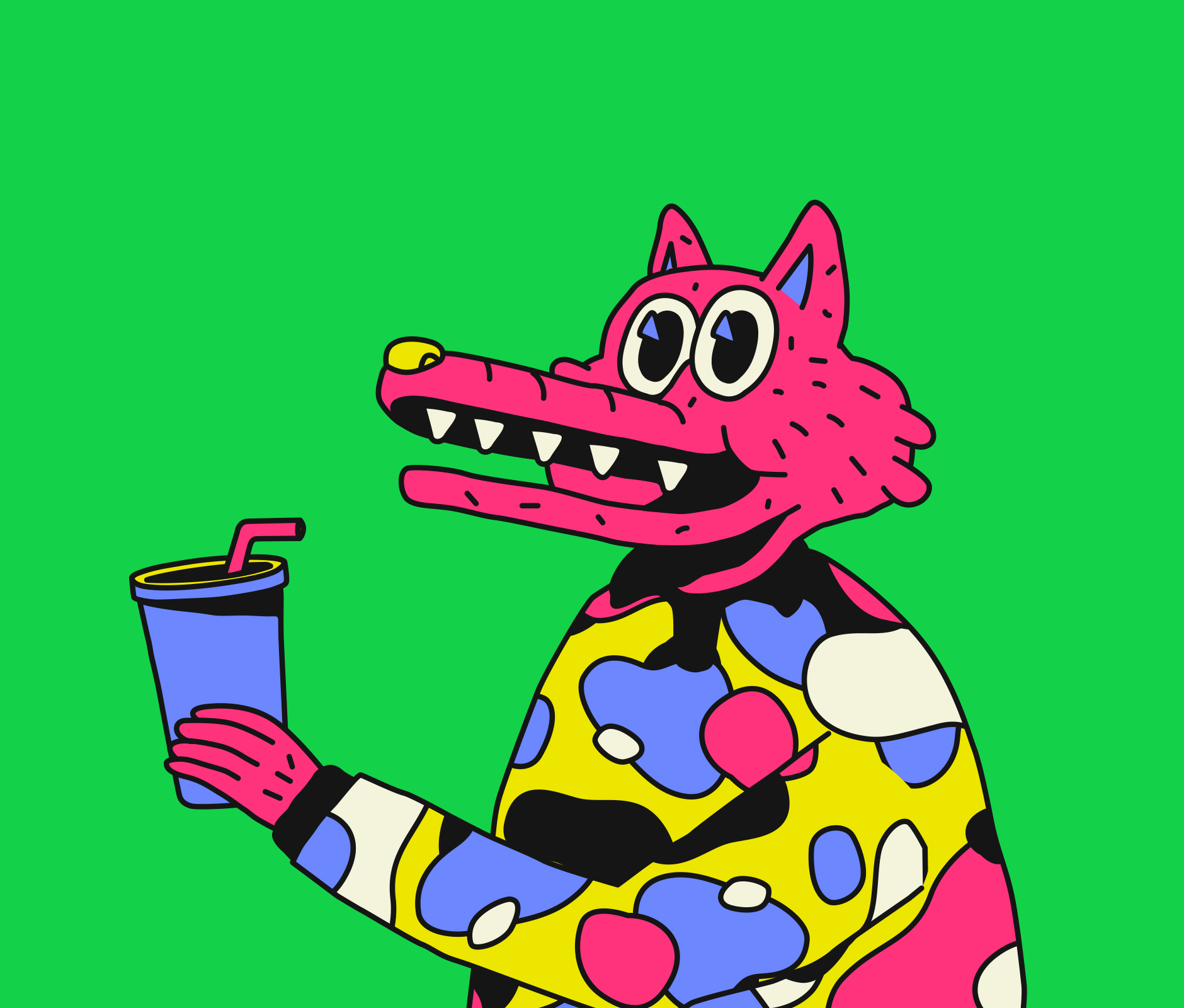  Creative wolf illustration used for music rave festival visuals