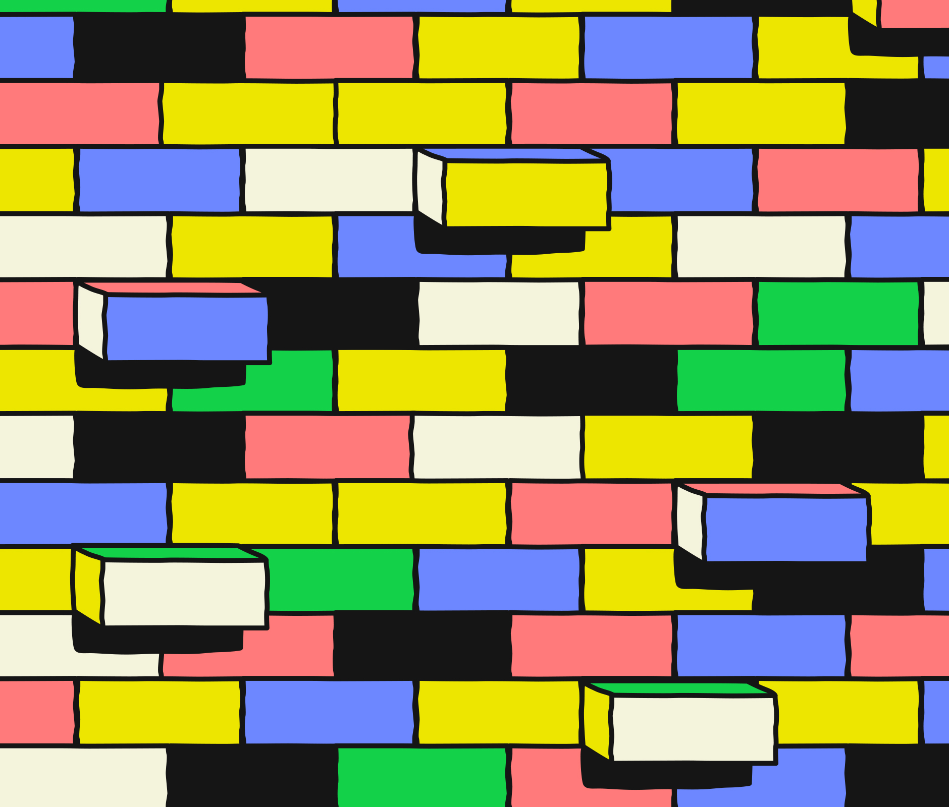  Colorful brick wall illustration