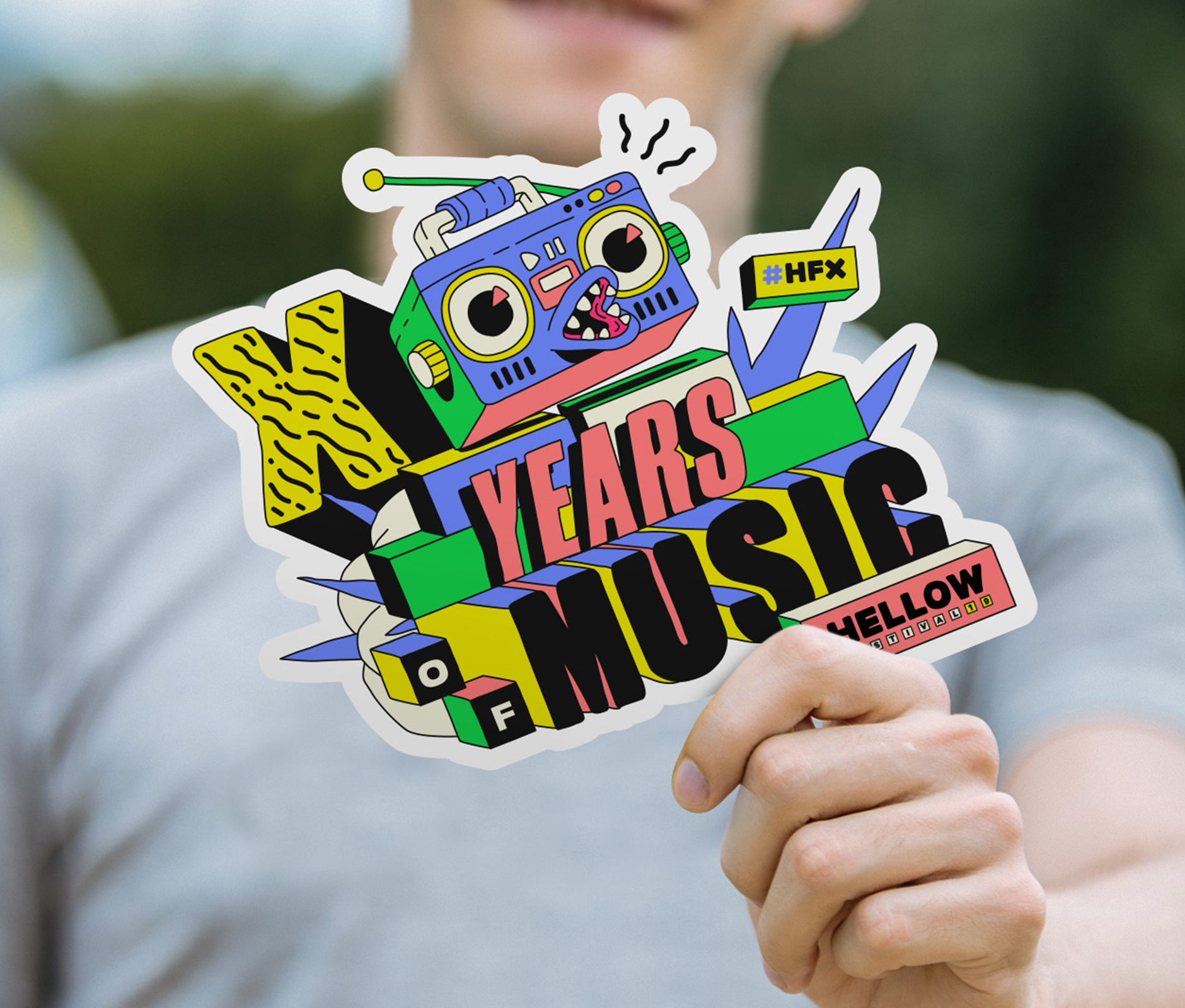 Sticker design for Hellow music Festival