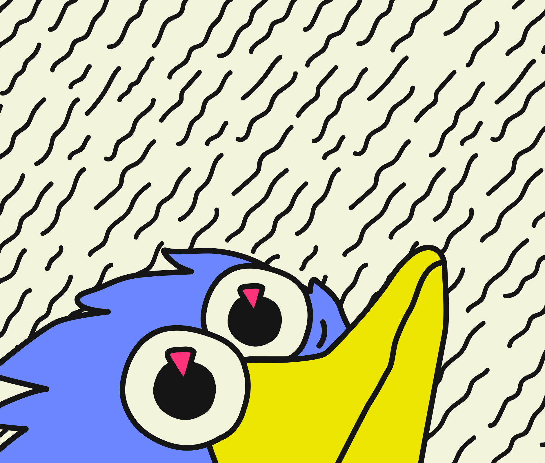 Blue bird digitally illustrated cartoon