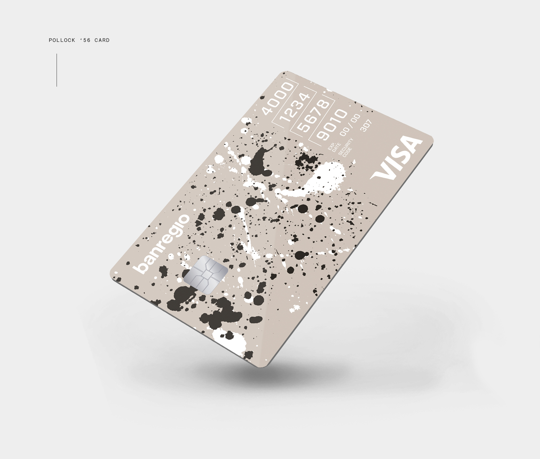 Pollock 56 debit card design for Banregio