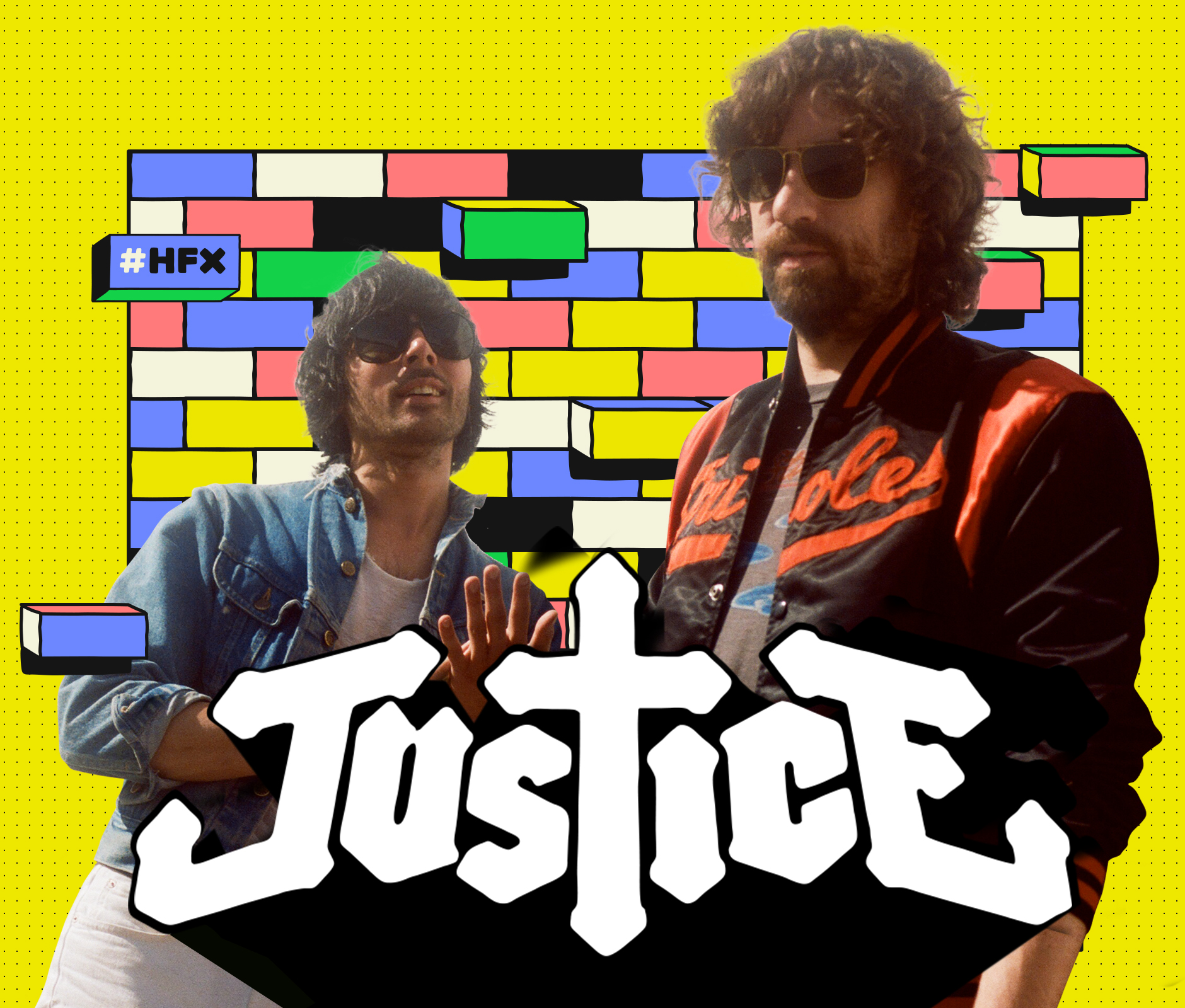 Justice music group illustration created for Hellow music Festival 2019 edition