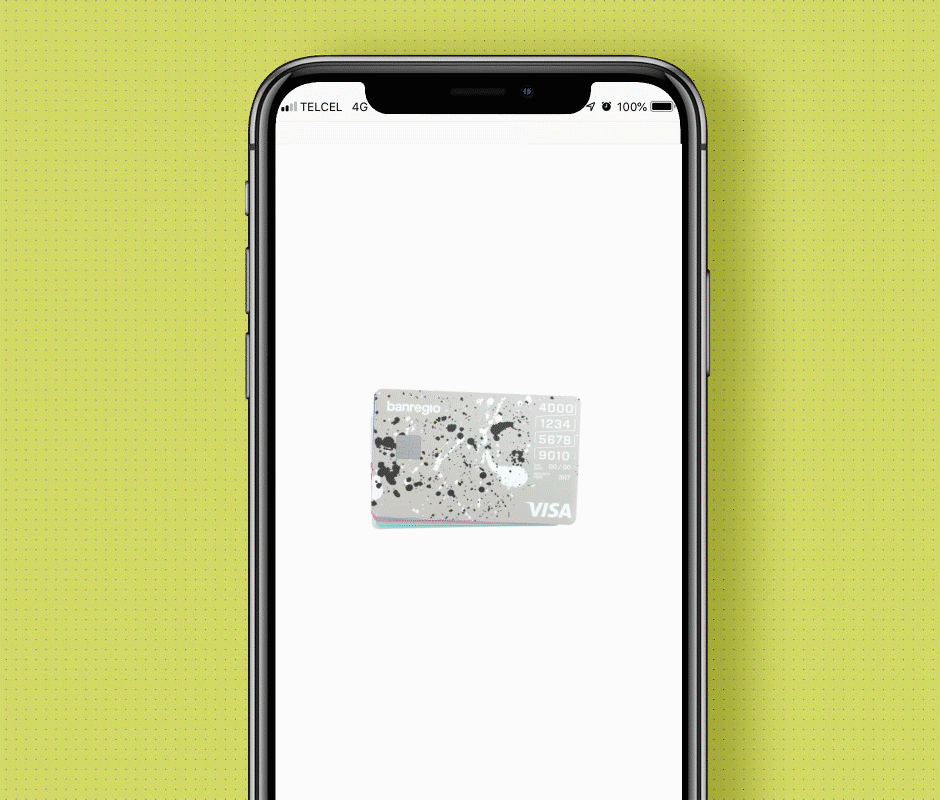 Render phone displaying new Banregio debit cards design