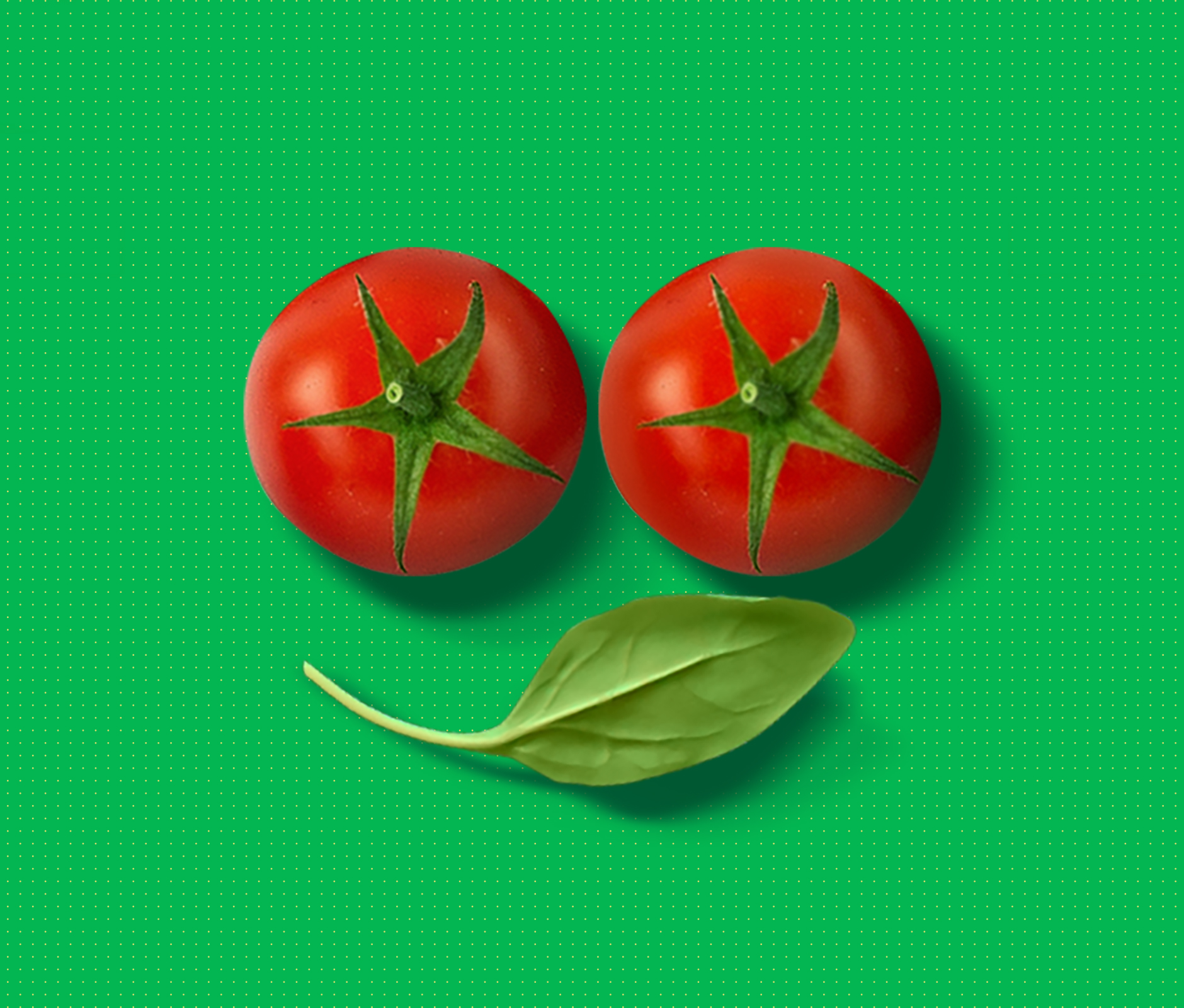 Cherry tomatoes happy face 3d illustration