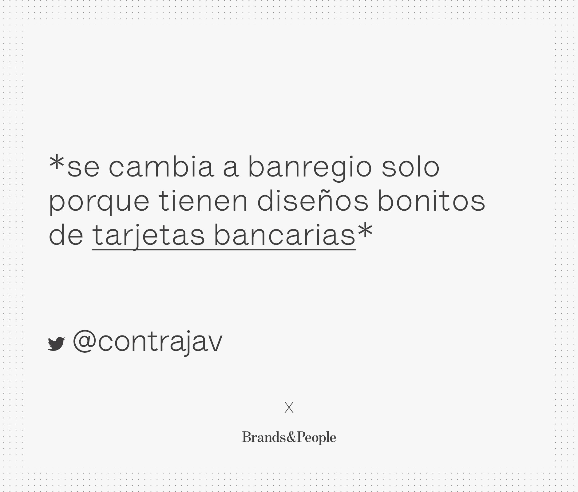 Tweet about banregio’s neat credit card design