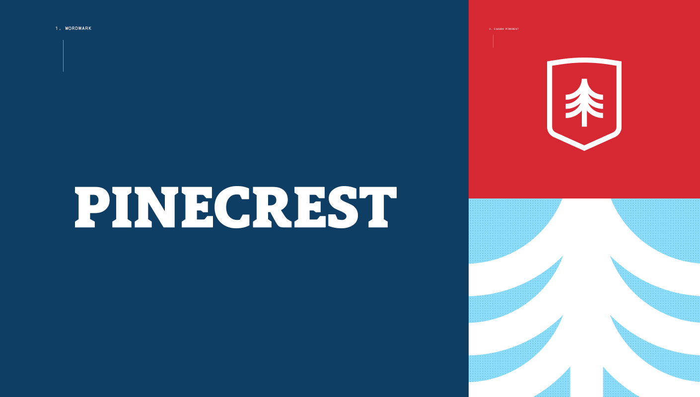  Pinecrest school institute wordmark and logo details