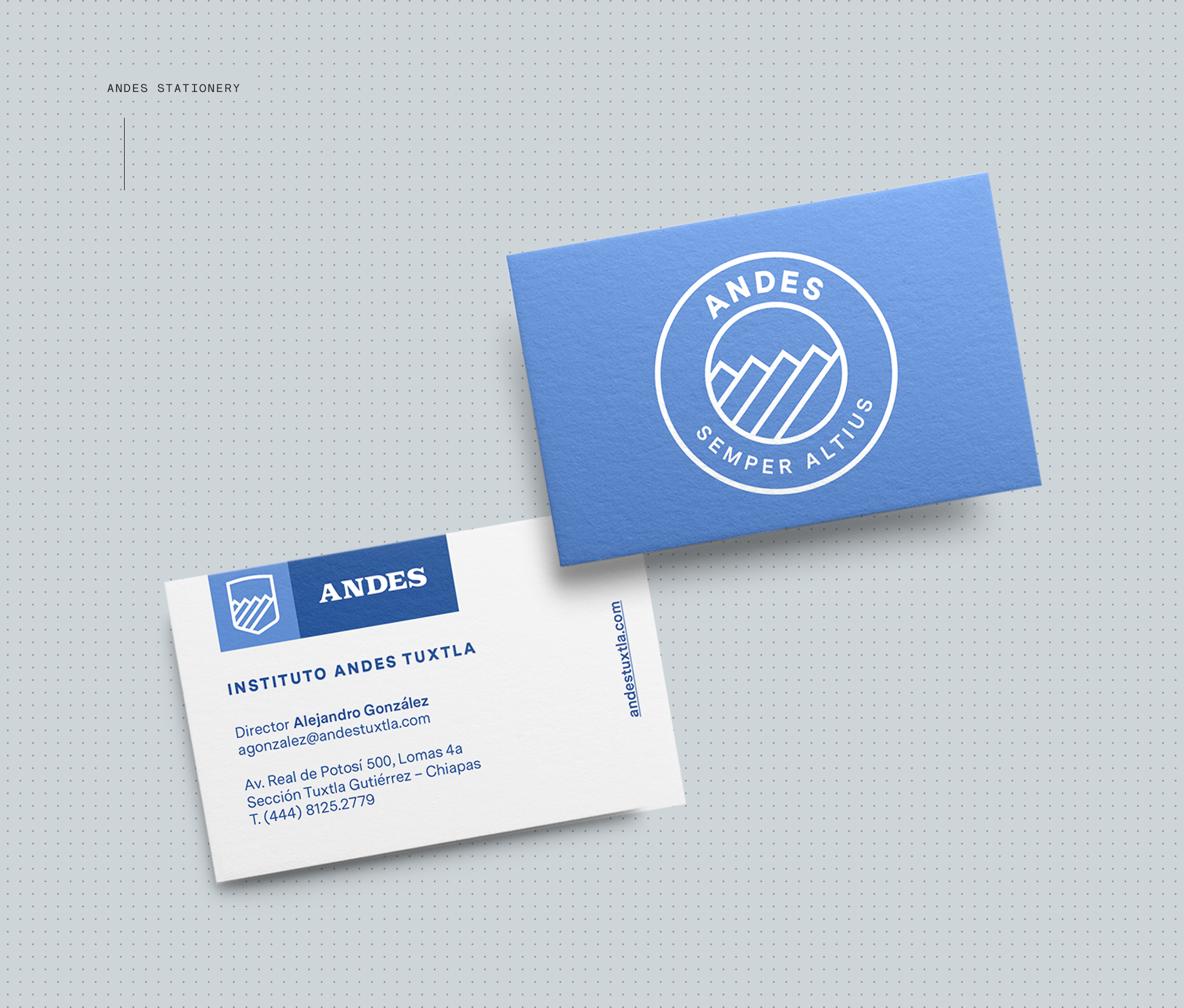 Andes school institute business card design