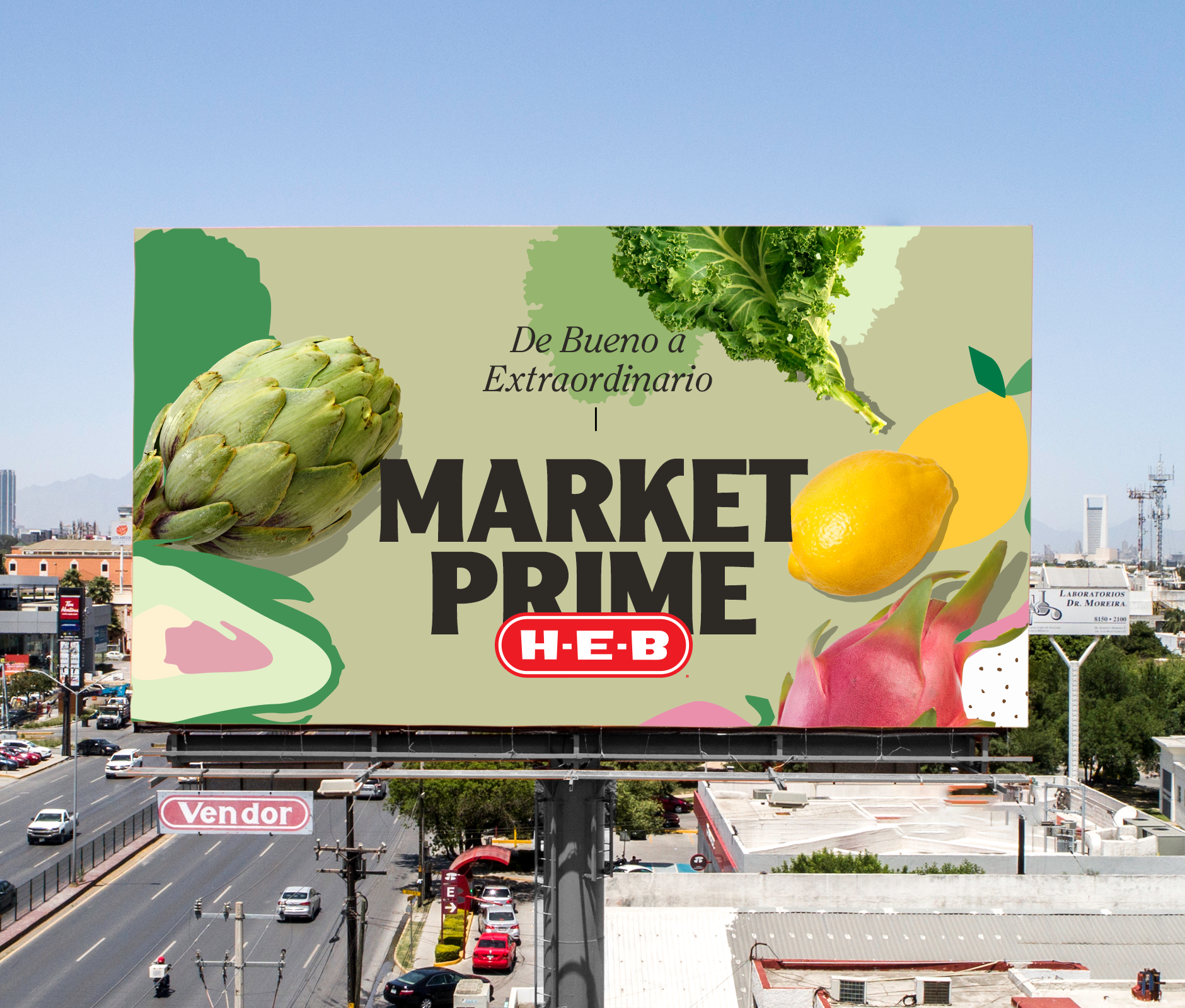 HEB Mexico Market Prime campaign billboard advertisement